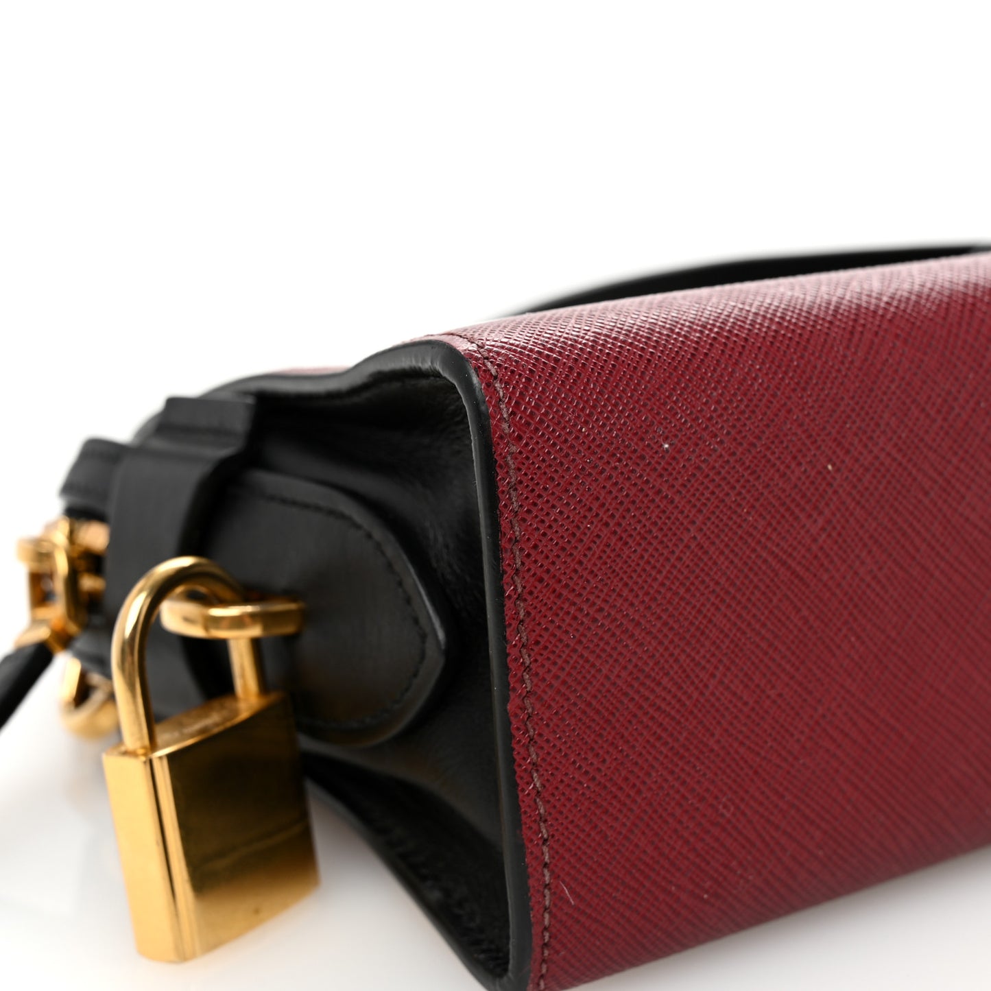 Saffiano Soft Calfskin Bandoliera Bag Fuoco Black