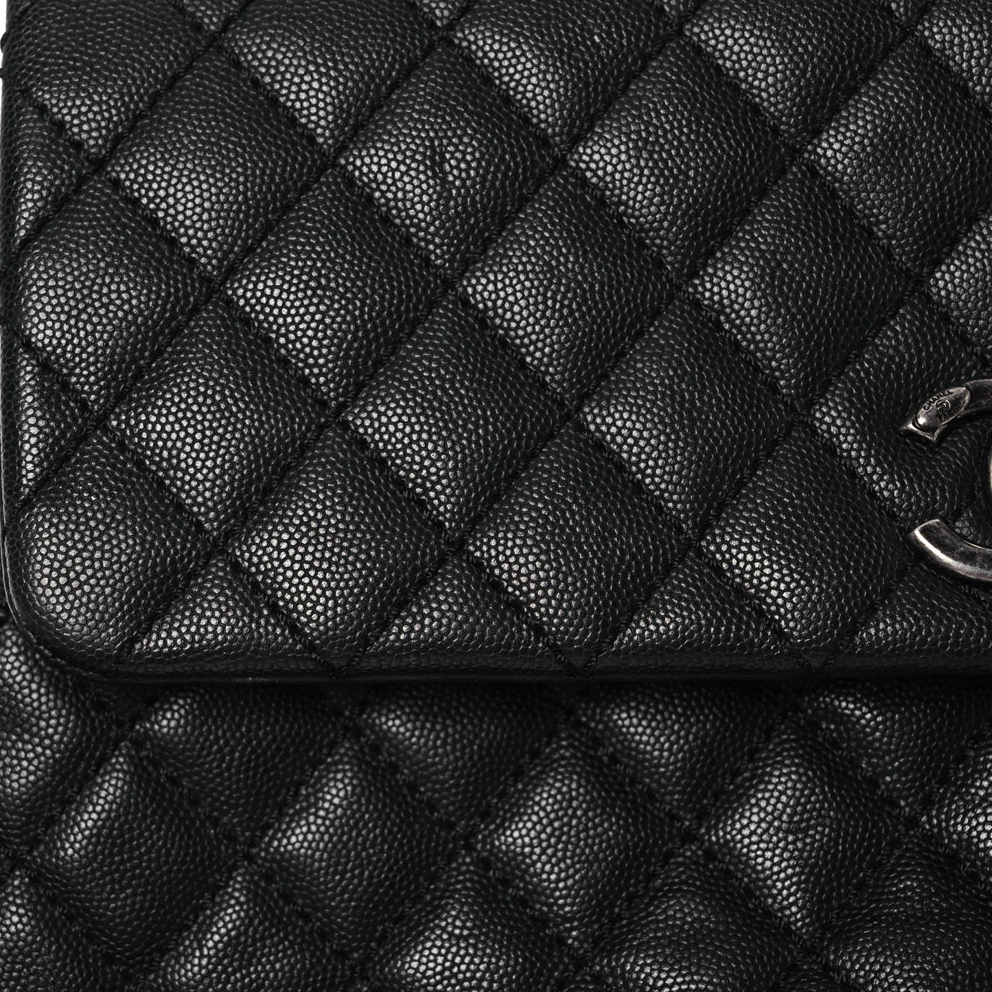 Caviar Quilted Medium Coco Handle Flap Black