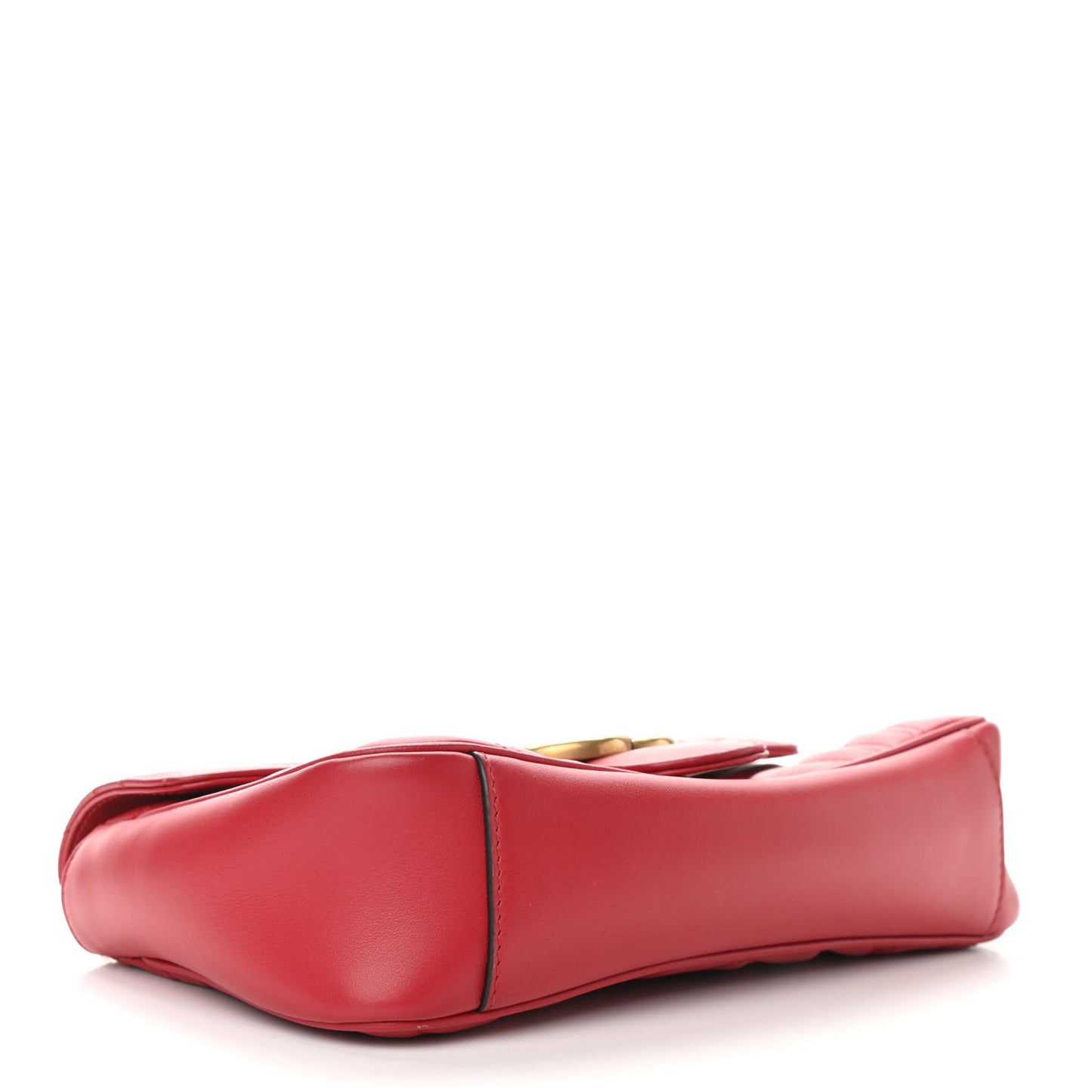 Calfskin Matelasse Small GG Marmont Shoulder Bag Hibiscus Red