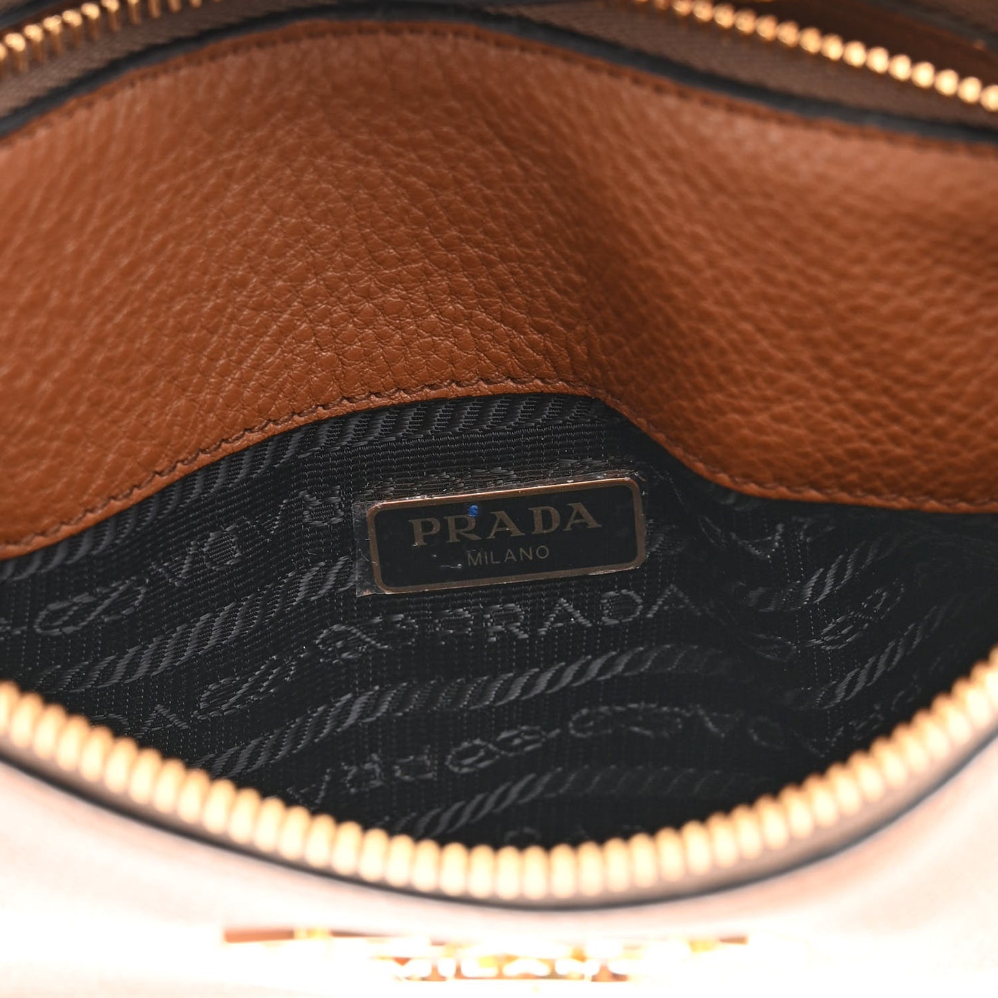 Vitello Phenix Double Zip Crossbody Bag Cannella