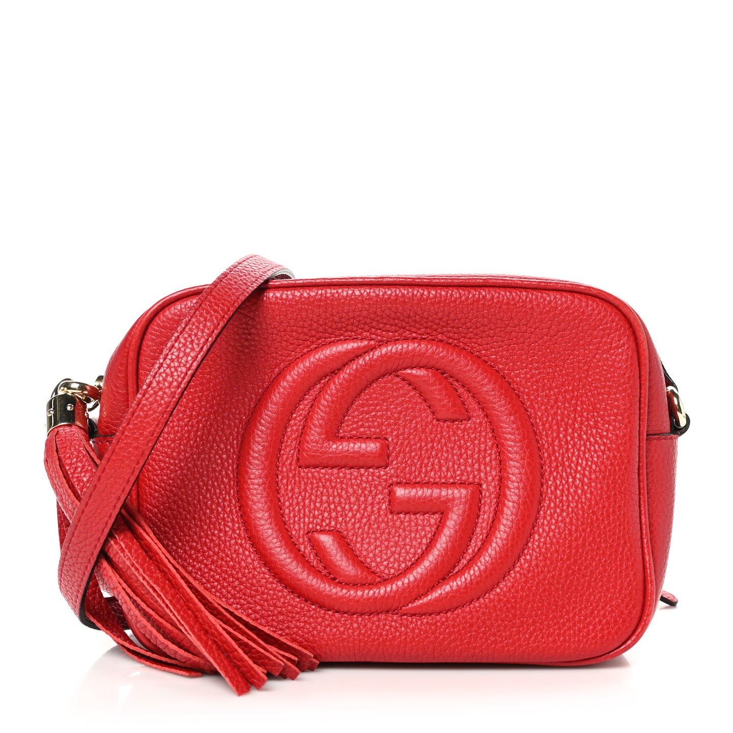 Pebbled Calfskin Small Soho Disco Bag Tabasco Red