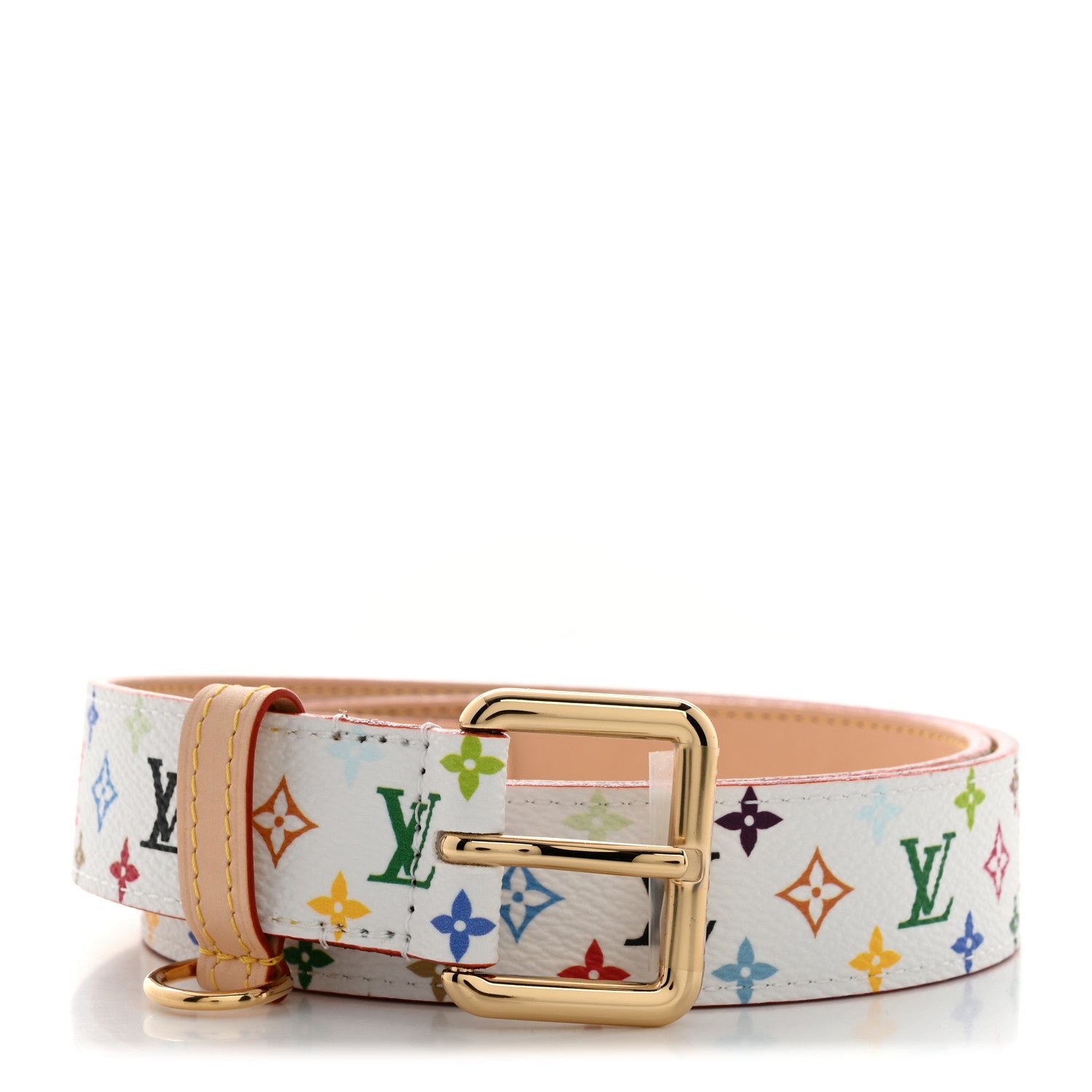 Louis Vuitton LV X TM Monogram Multicolor D Ring Belt 85 34 White