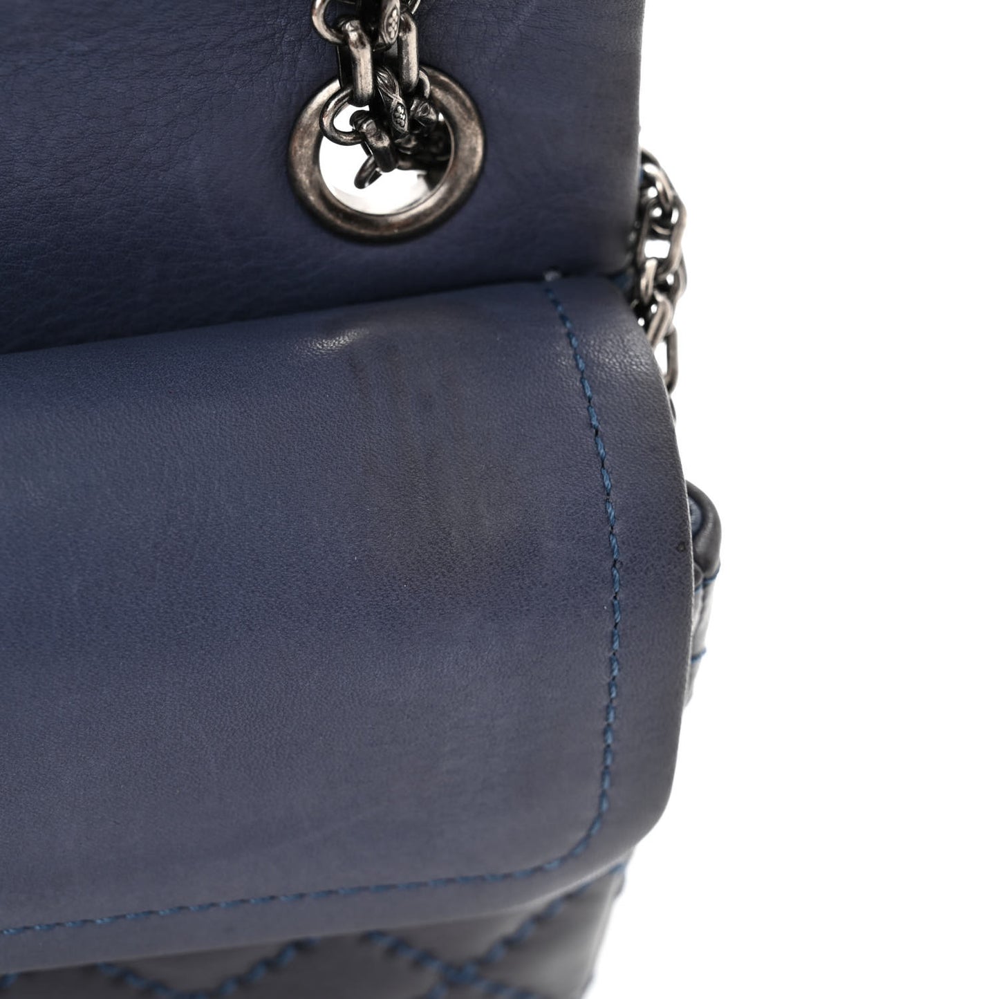 Aged Calfskin Quilted 2.55 Reissue Mini Flap Navy