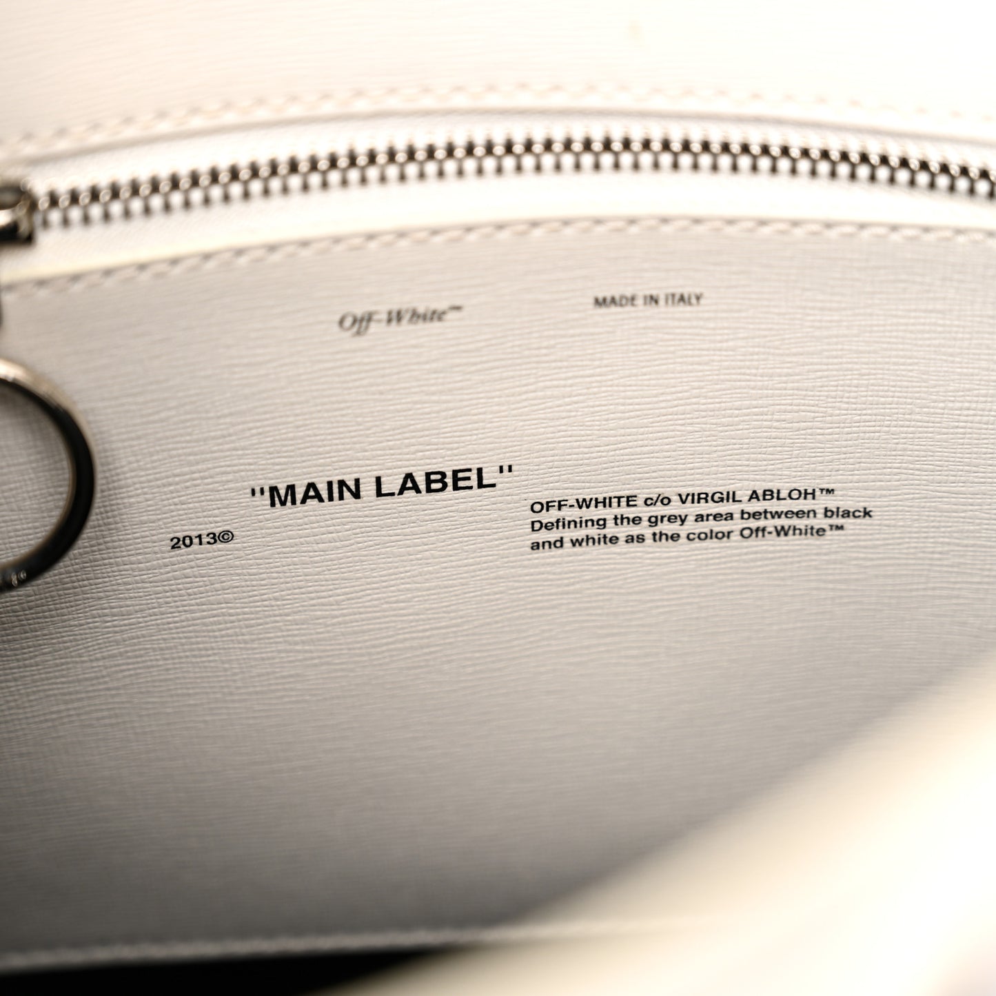 Saffiano Striped Diag Binder Crossbody White