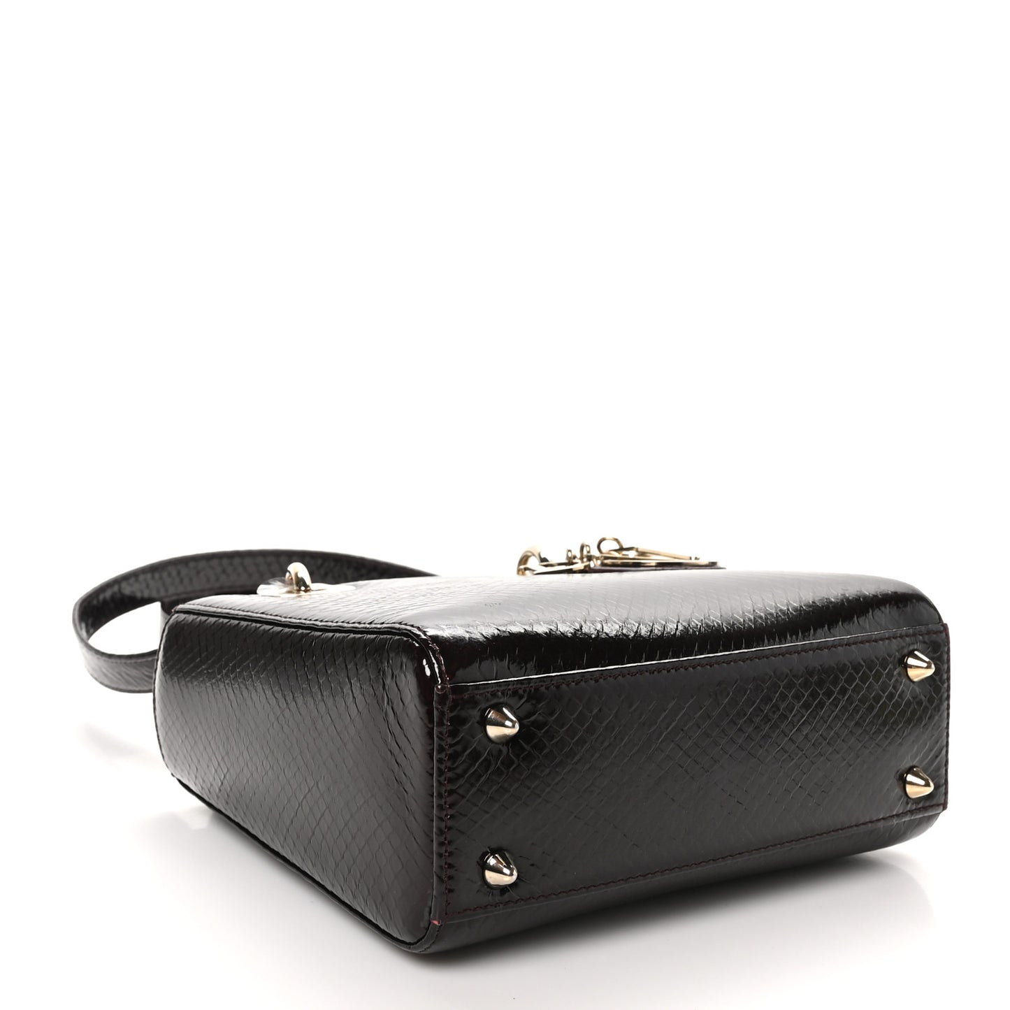 Snakeskin Small Lady Dior Burgundy