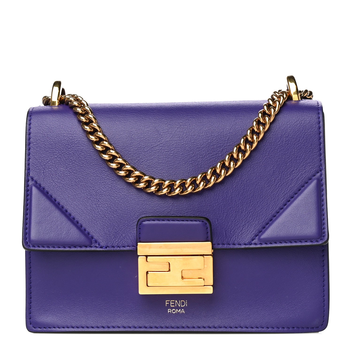 Fendi Vitello Grace Matte Small Kan U Shoulder Bag Purple Rain