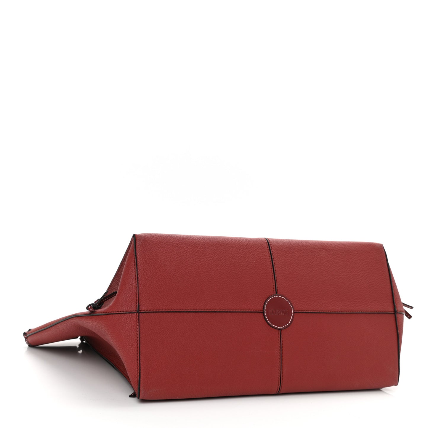 Soft Grained Calfskin Medium Cushion Tote Merlot