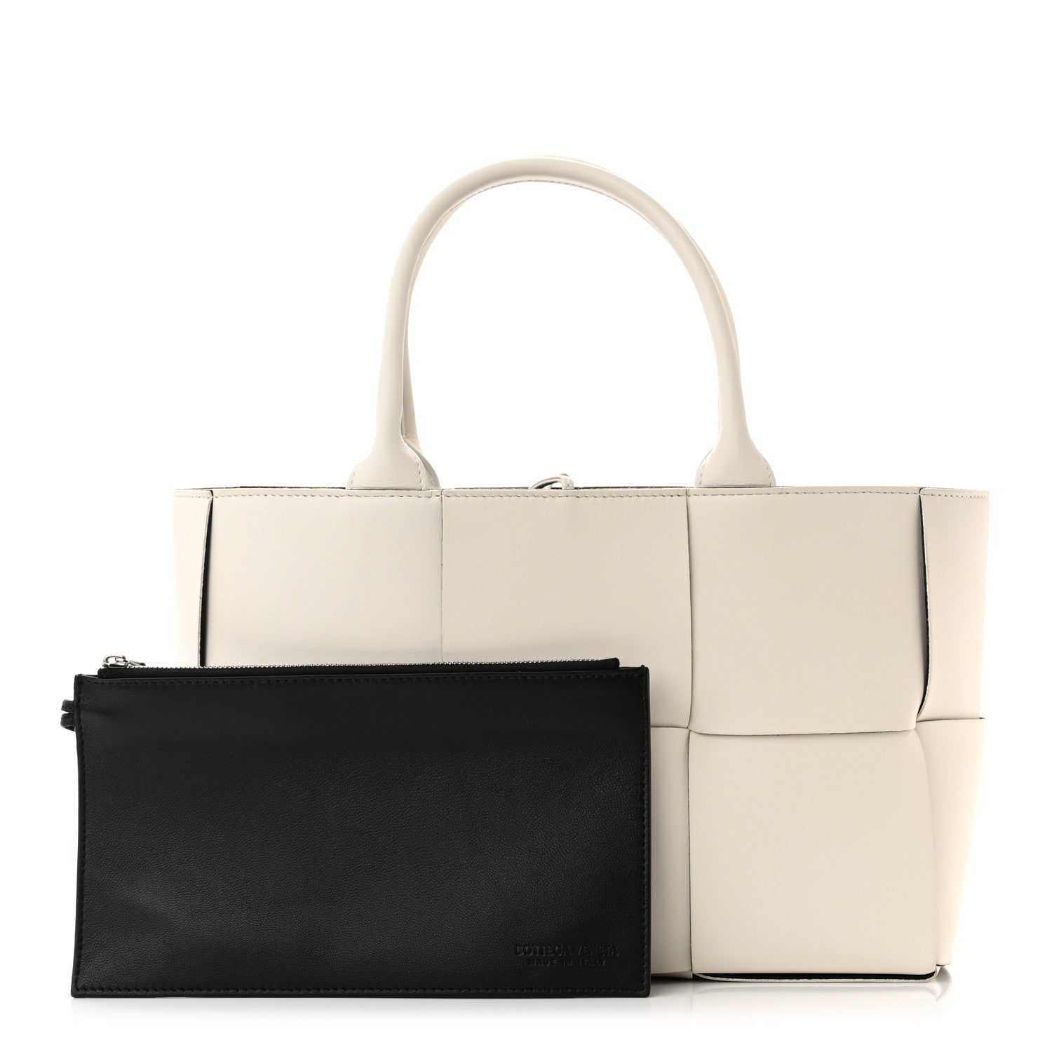 Bottega Veneta Nappa Maxi Intrecciato Medium Arco Tote Chalk Black 1 of 12