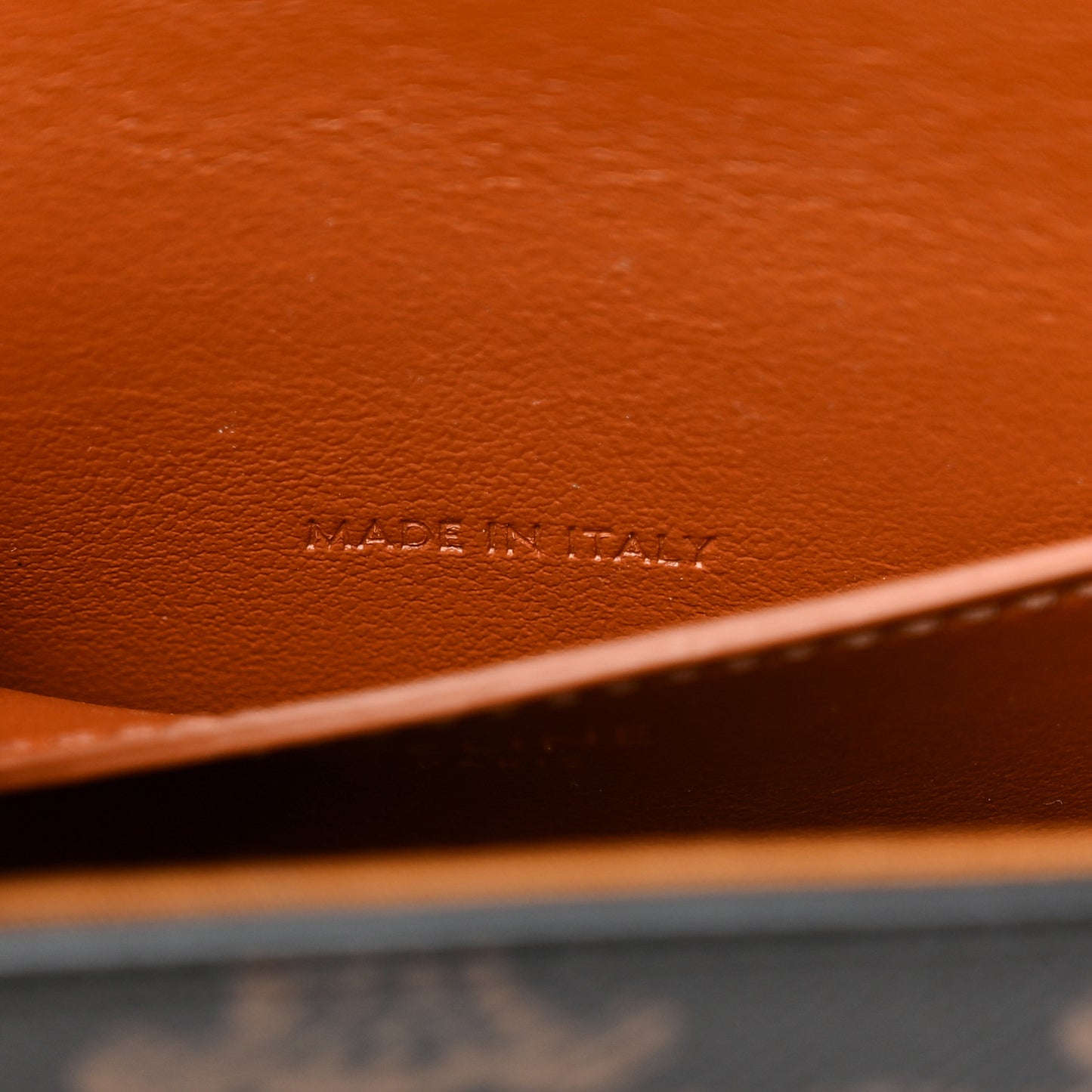 Triomphe Canvas Calfskin Tabou Clutch on Strap Tan