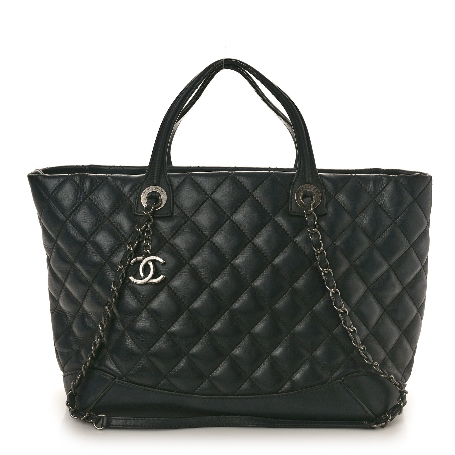 Chanel Calfskin Quilted Small Easy Shopping Tote Black 1 of 16