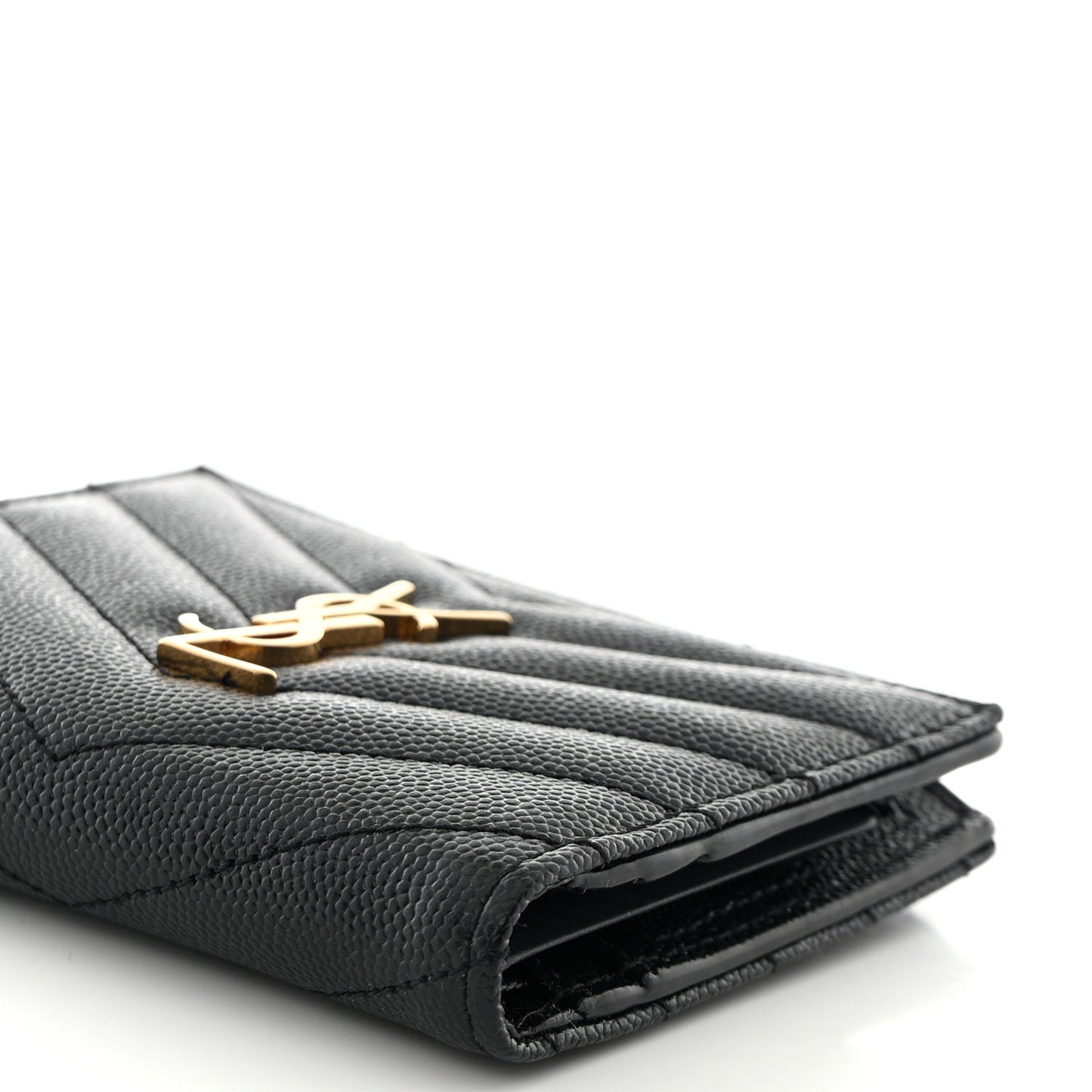 Grain De Poudre Matelasse Chevron Monogram Zipped Card Case Black