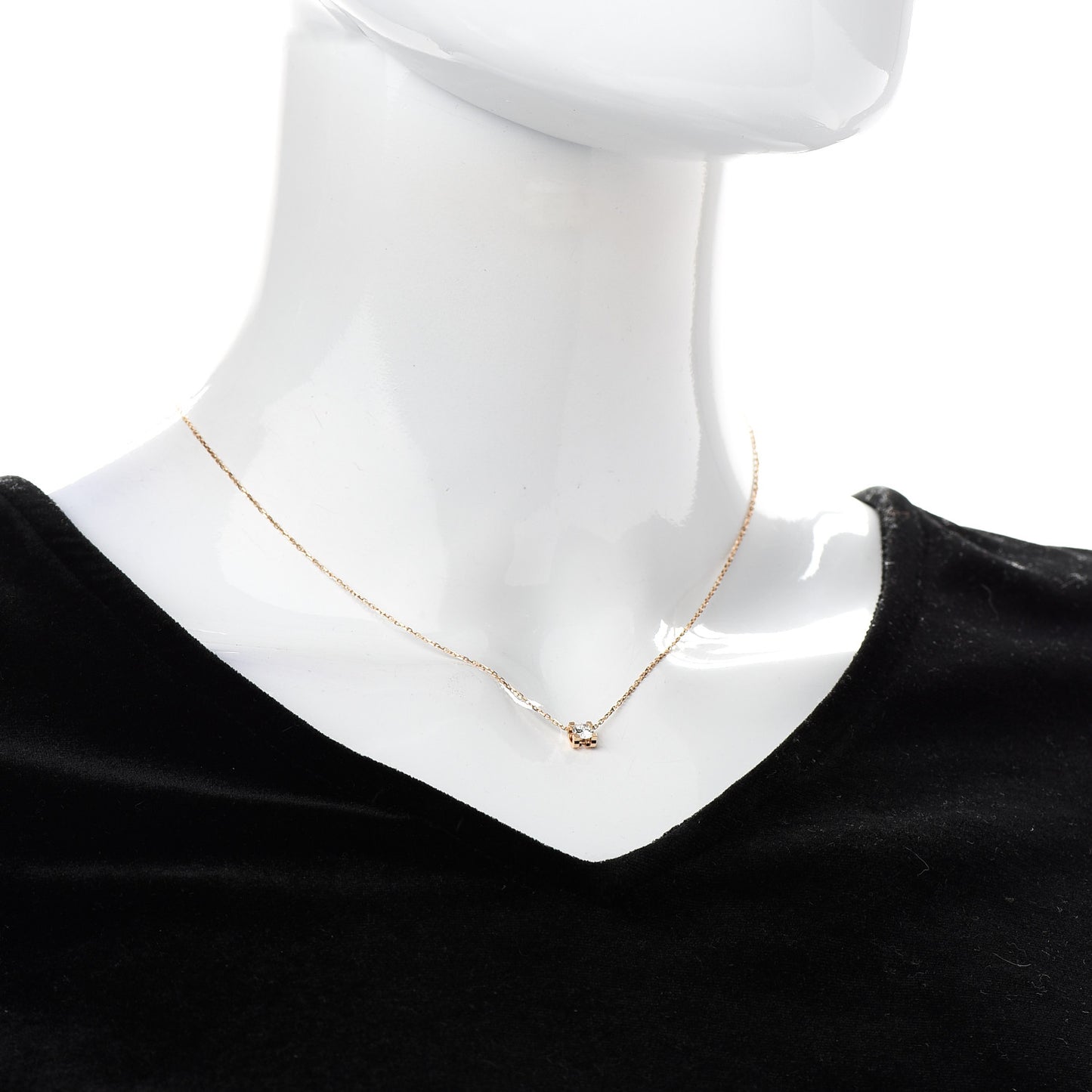18K Pink Gold Diamond .30ct C De Cartier Pendant Necklace