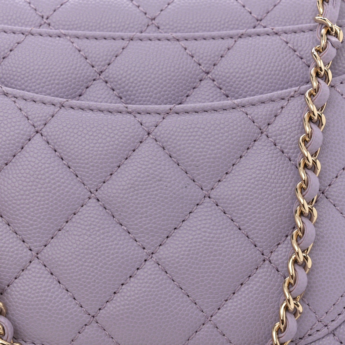 Caviar Quilted Mini Coco Handle Flap Light Purple