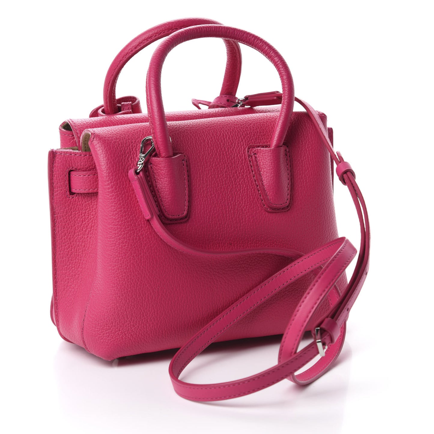Grained Calfskin Mini Milla Tote Beetroot Pink