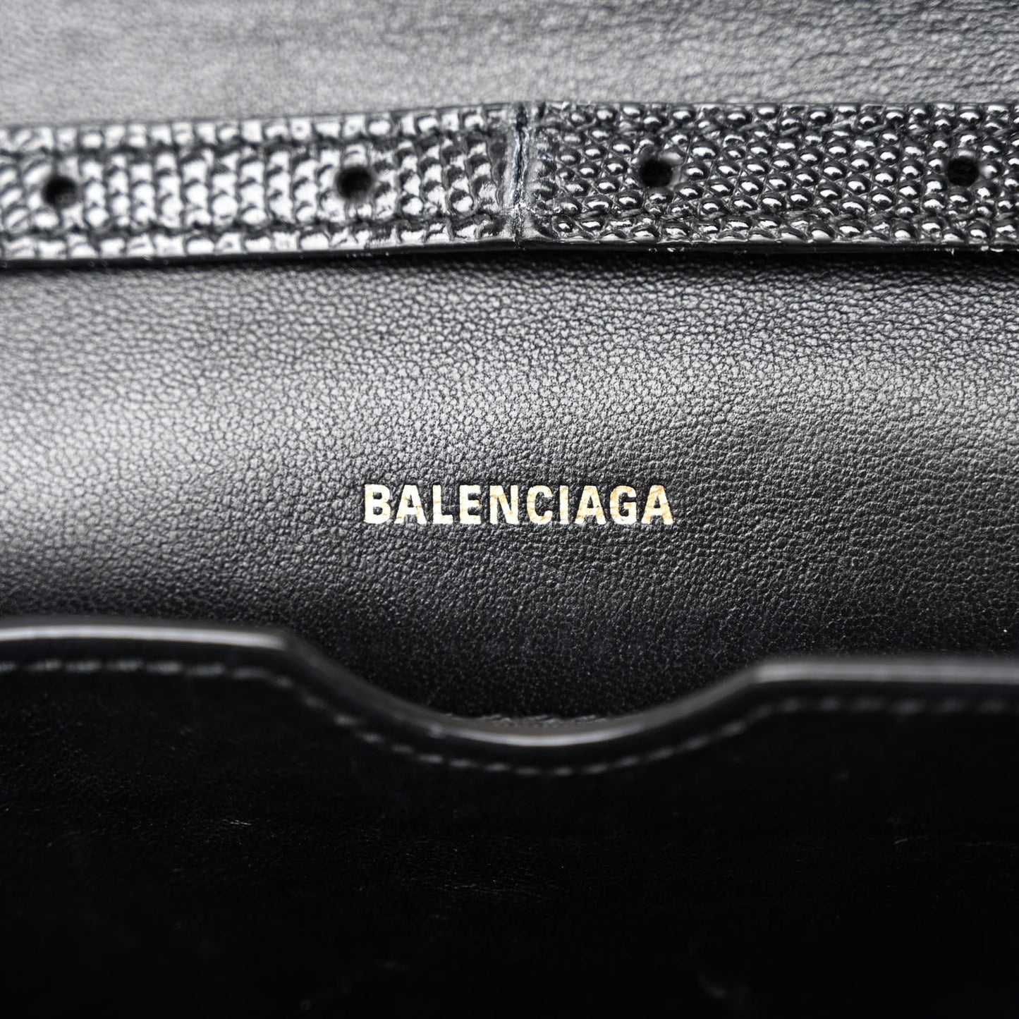 Patent Calfskin Lizard Embossed Small B Crossbody Bag Black