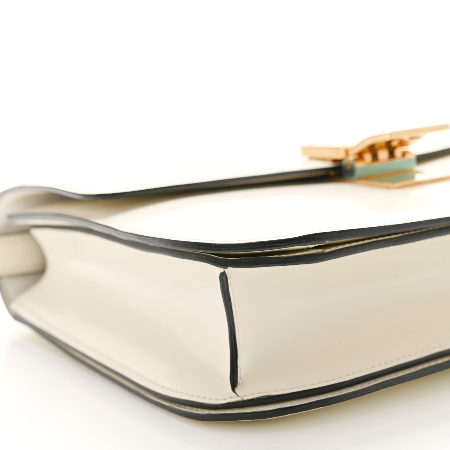 Spazzolato Calfskin Medium Classic Box Flap Bag White