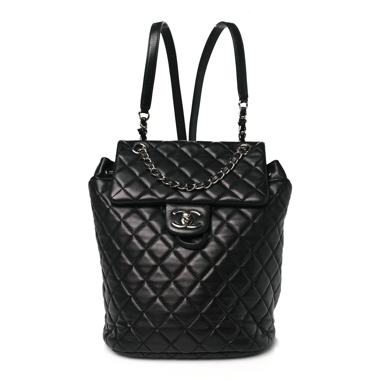 Lambskin Quilted Small Urban Spirit Backpack Black