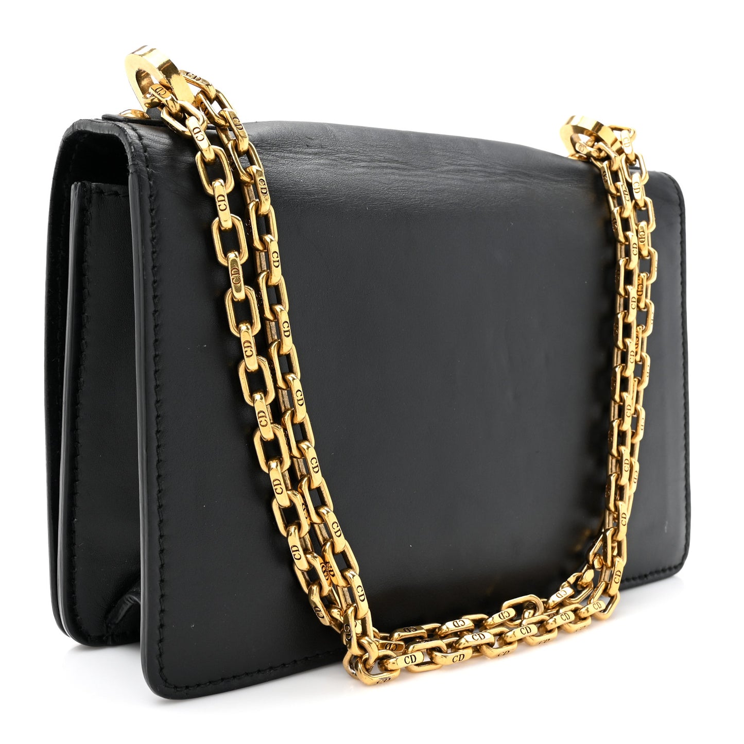 Calfskin J'Adior Chain Flap Bag Black