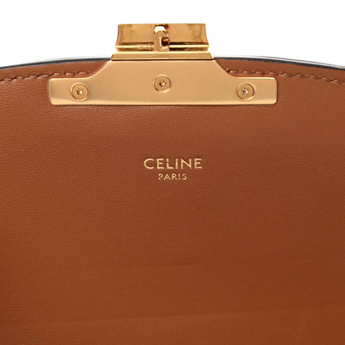 Calfskin Triomphe Canvas Teen Triomphe Bag White