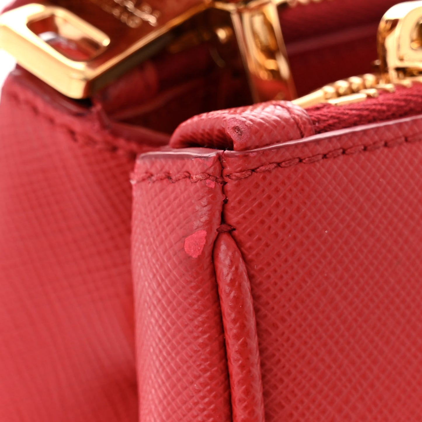 Saffiano Small Galleria Double Zip Tote Fuoco