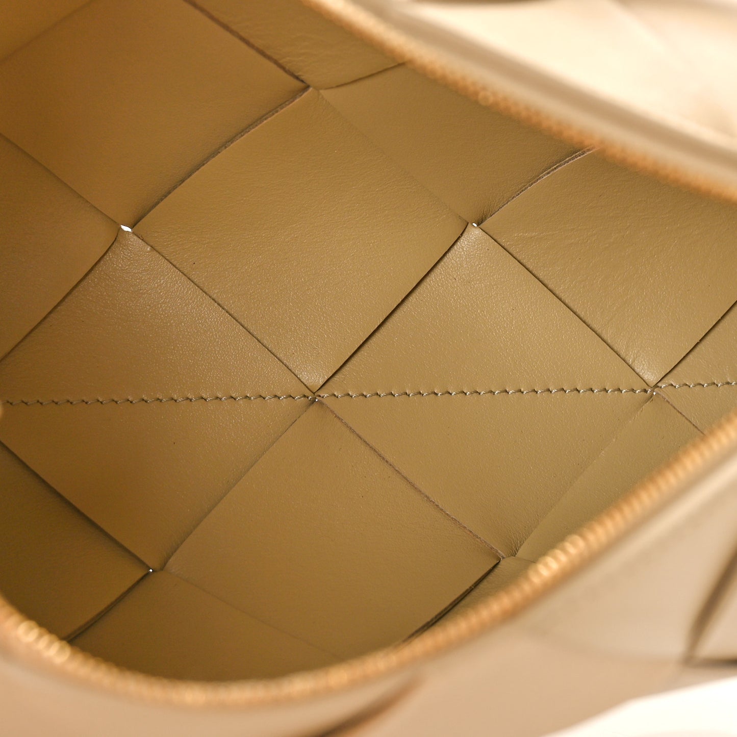 Lambskin Maxi Intrecciato Small Cassette Camera Bag Porridge