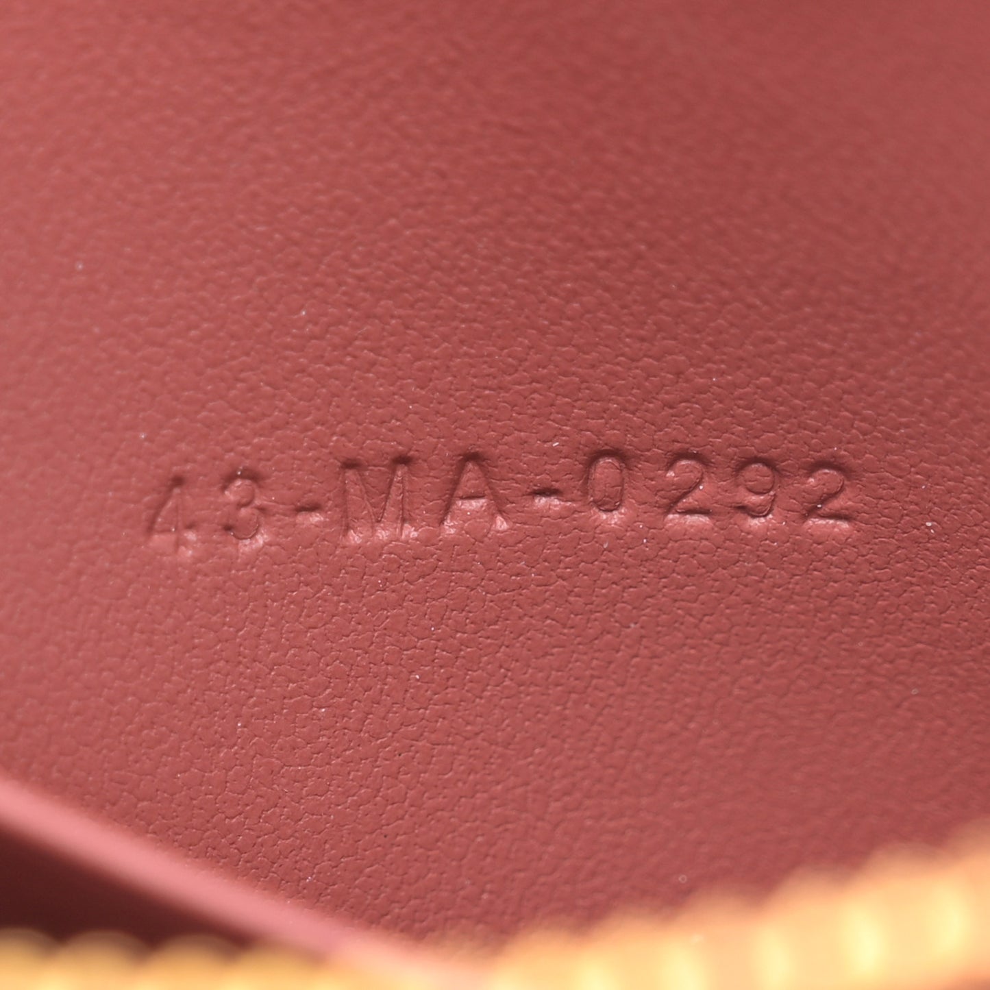 Calfskin Cannage Caro Zipped Pouch With Chain Rust