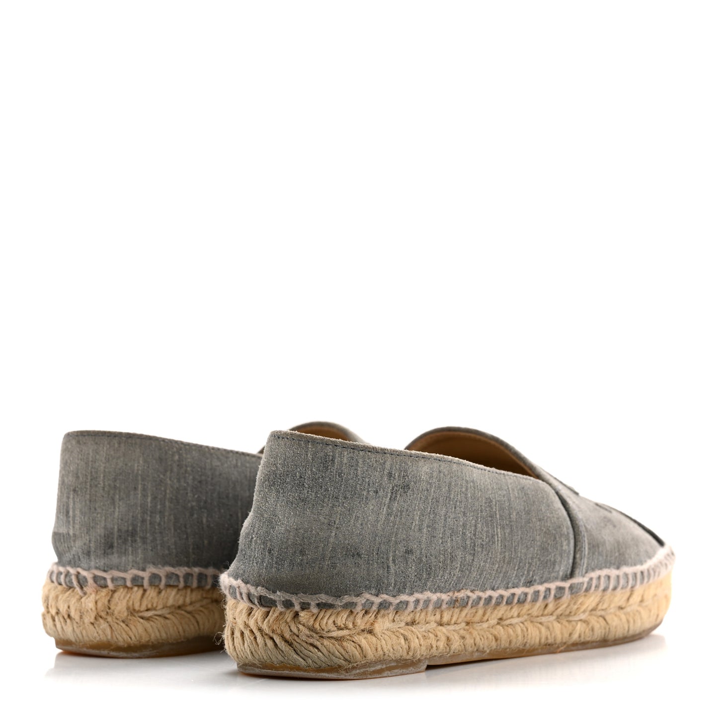 Striated Suede Espadrilles 37 Dark Grey