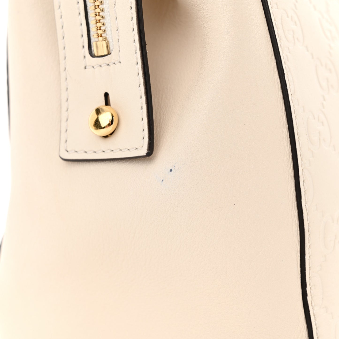 Guccissima Signature Medium Shoulder Tote Bag Mystic White