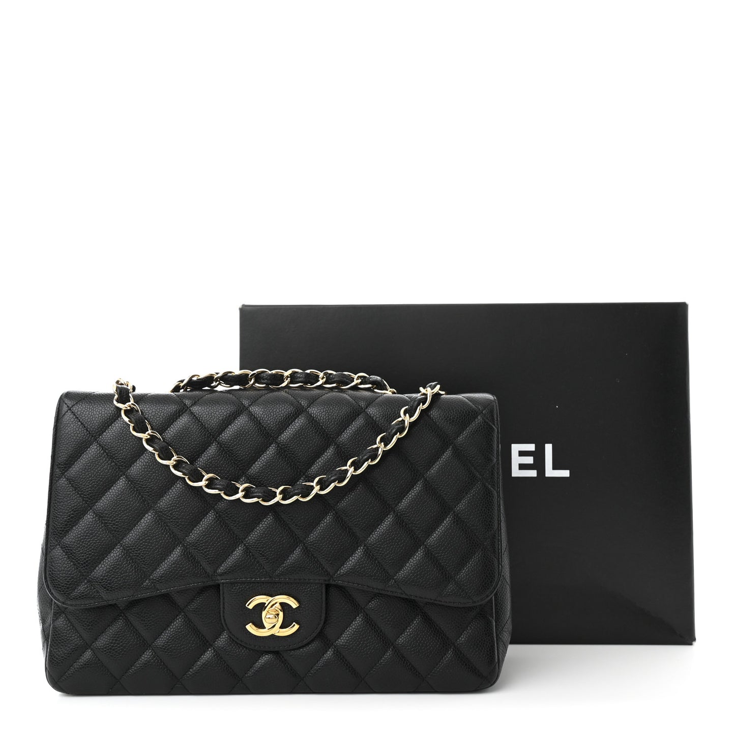 Caviar Quilted Jumbo Single Flap Black