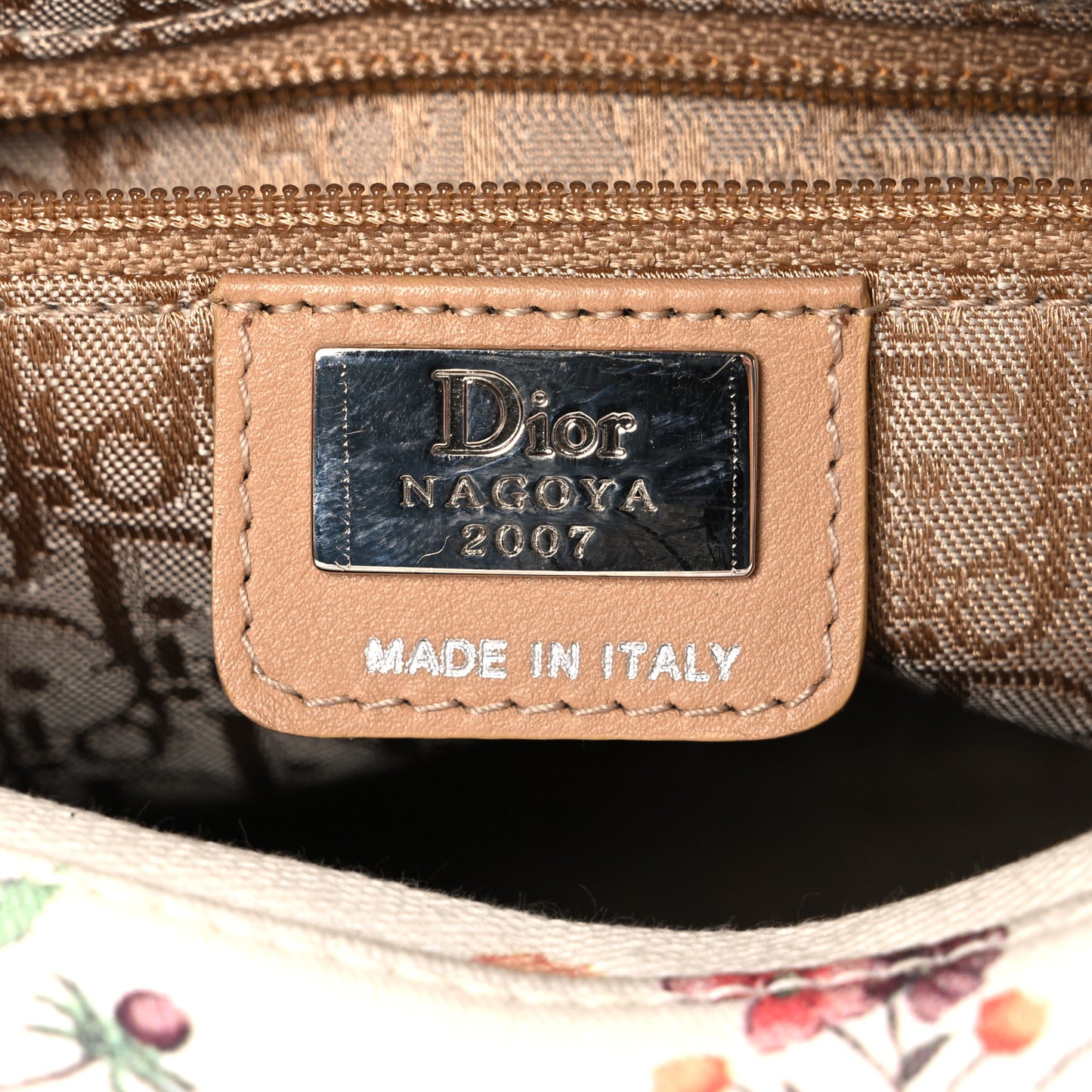 Canvas Nagoya Floral Medium Lady Dior White Multicolor