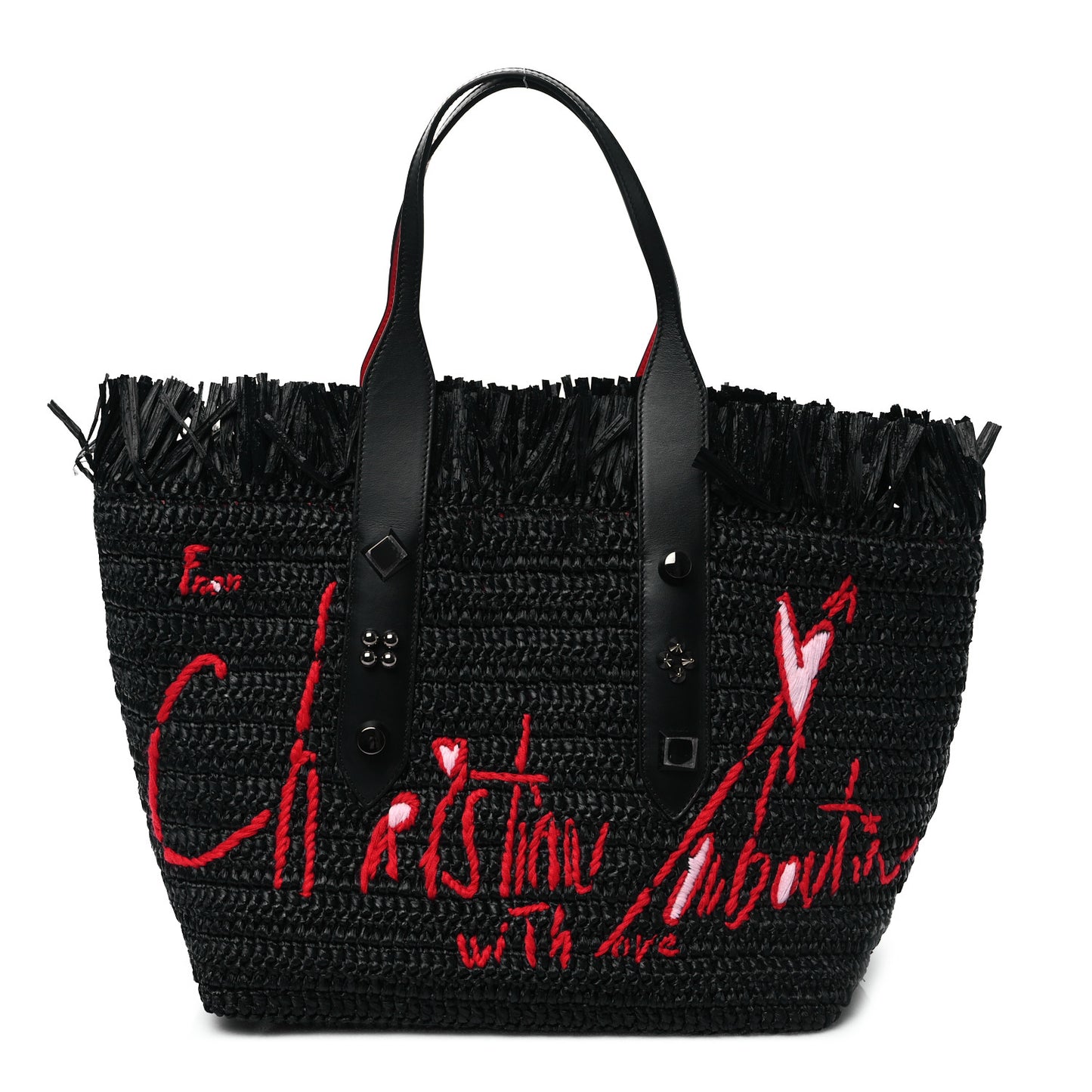 Raffia Medium Frangibus Starlight Tote Black