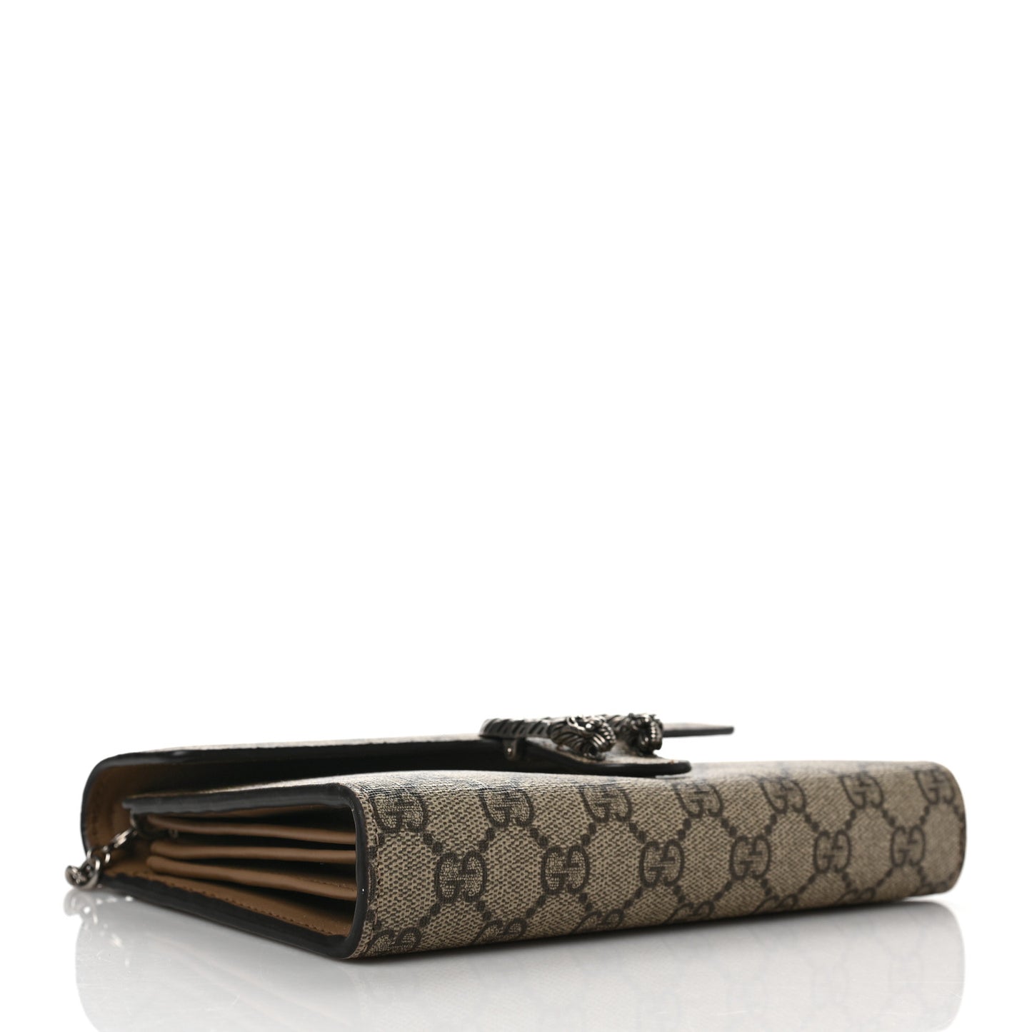 GG Supreme Monogram Mini Dionysus Chain Wallet Beige Taupe