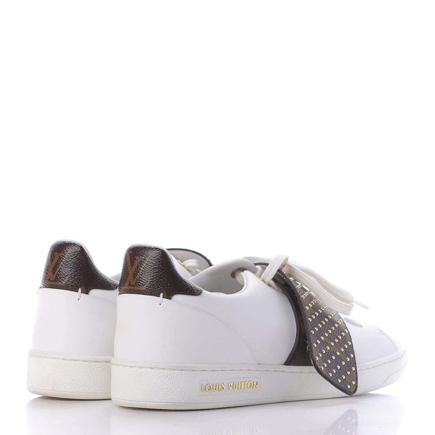 Calfskin Monogram Frontrow Sneaker 38.5 White
