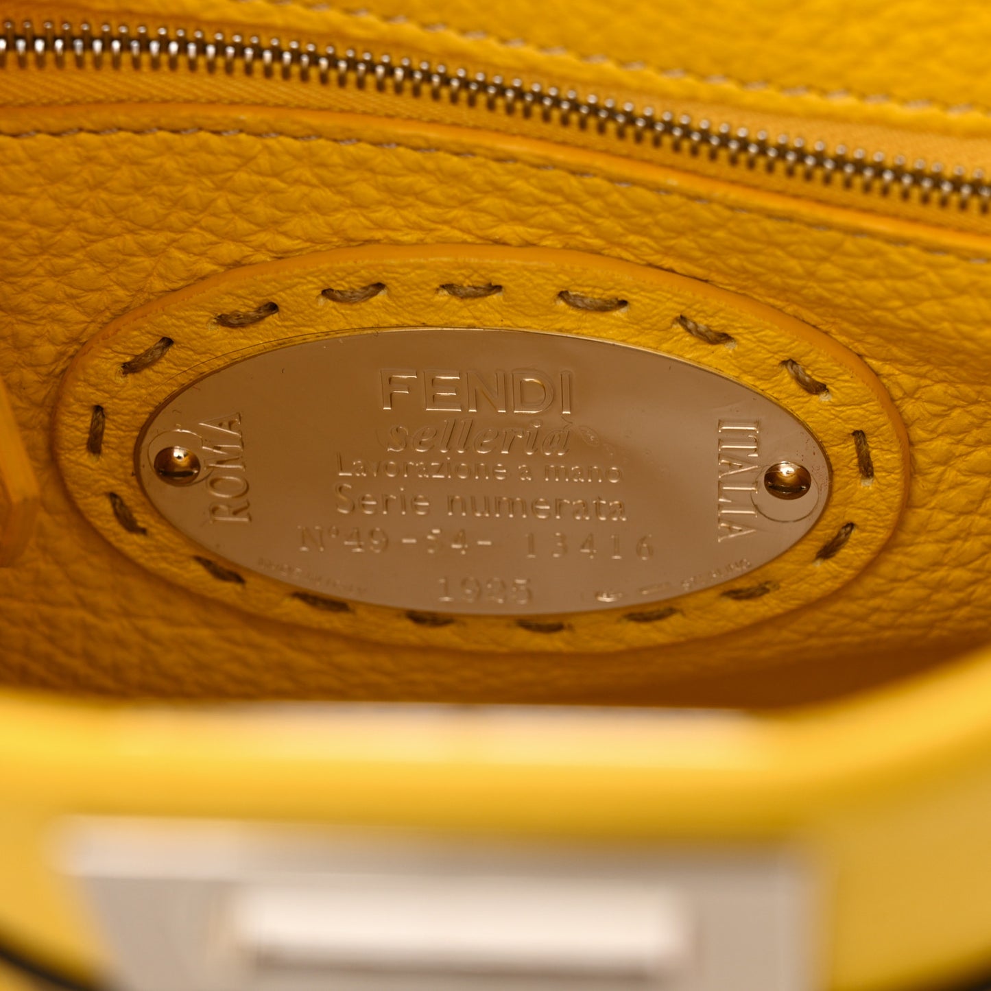 Cuoio Romano Selleria Mini Peekaboo Iconic Satchel Limone