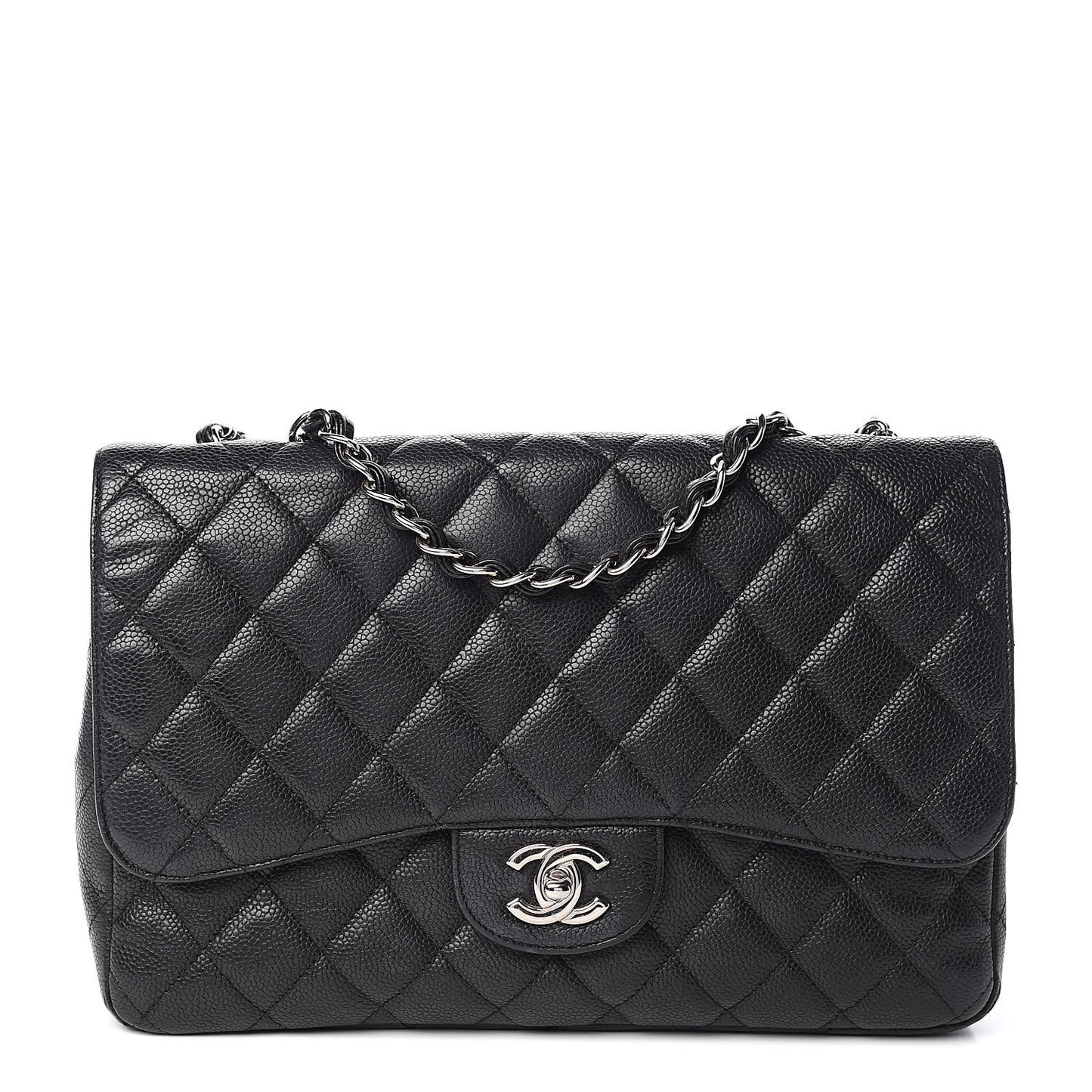 Caviar Quilted Jumbo Single Flap Black