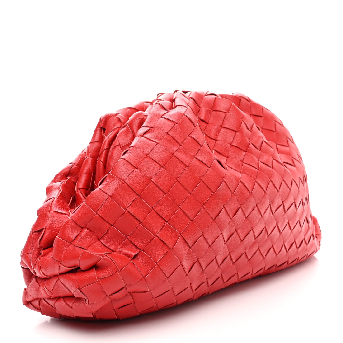 Nappa Maxi Intrecciato The Pouch Oversized Clutch Bright Red