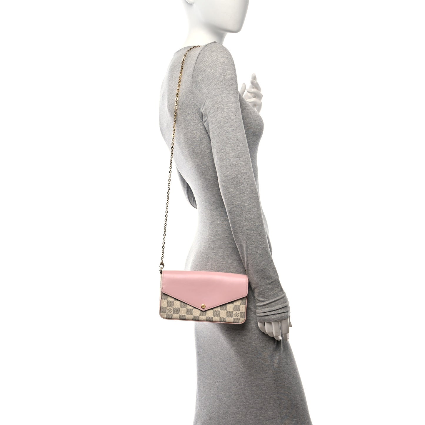 Damier Azur Calfskin Pochette Felicie Eau de Rose