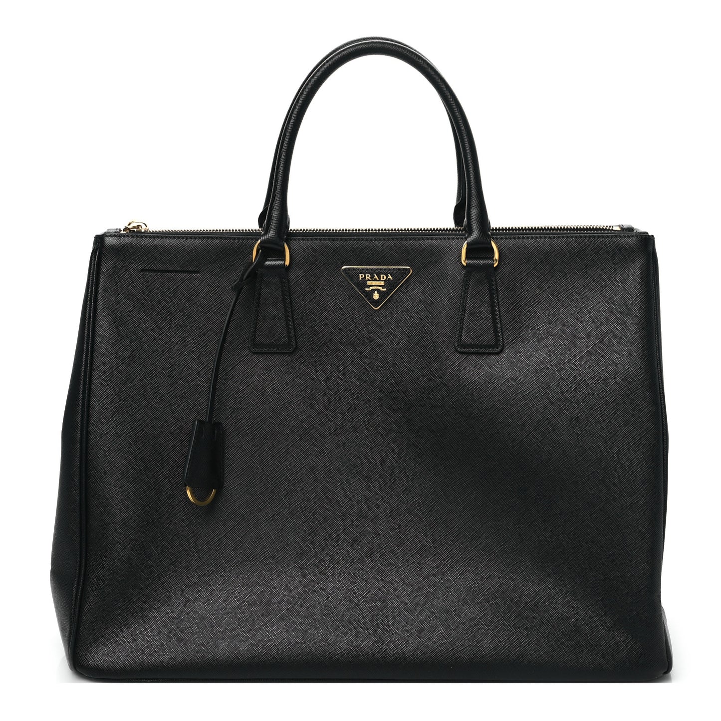 Saffiano Large Galleria Double Zip Tote Black