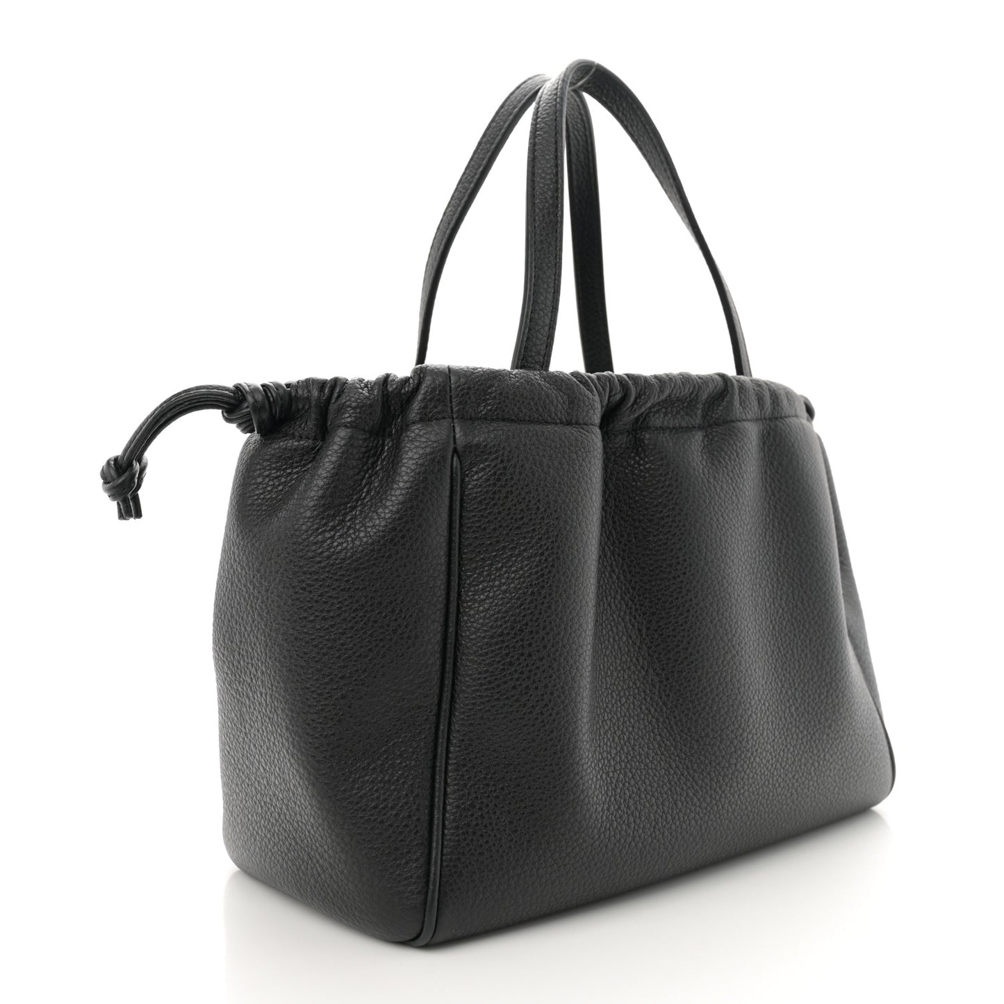 Calfskin Cuir Small Triomphe Cabas Drawstring Black