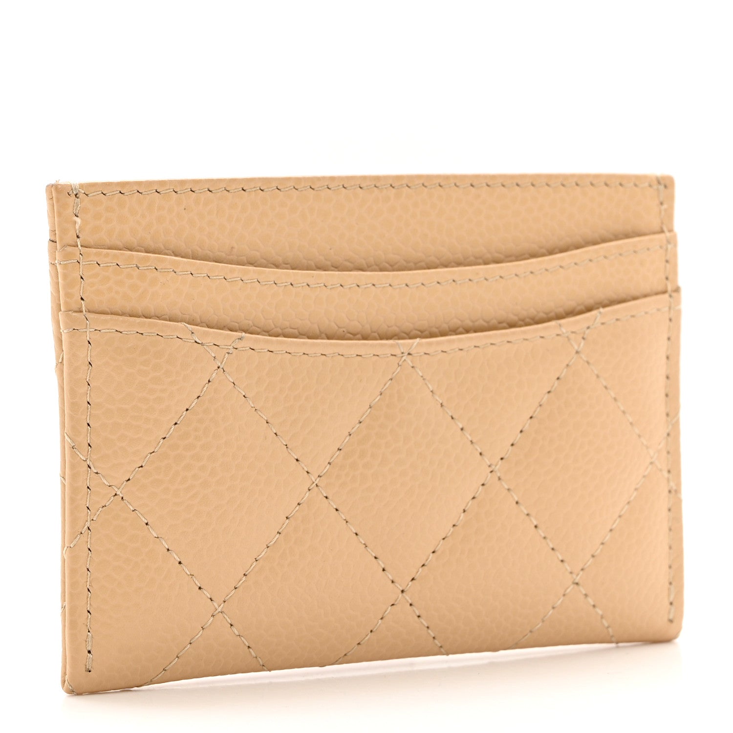 Chanel Caviar Quilted Card Holder Beige 3 of 9