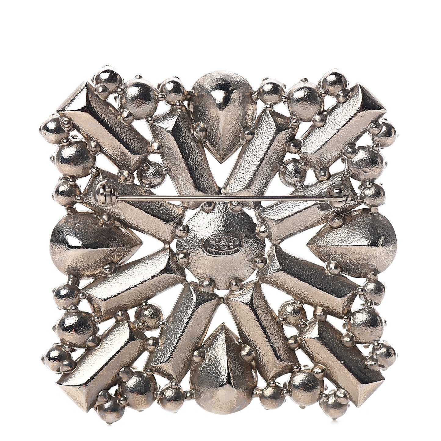 Swarovski Crystal Baguette Large CC Brooch Silver