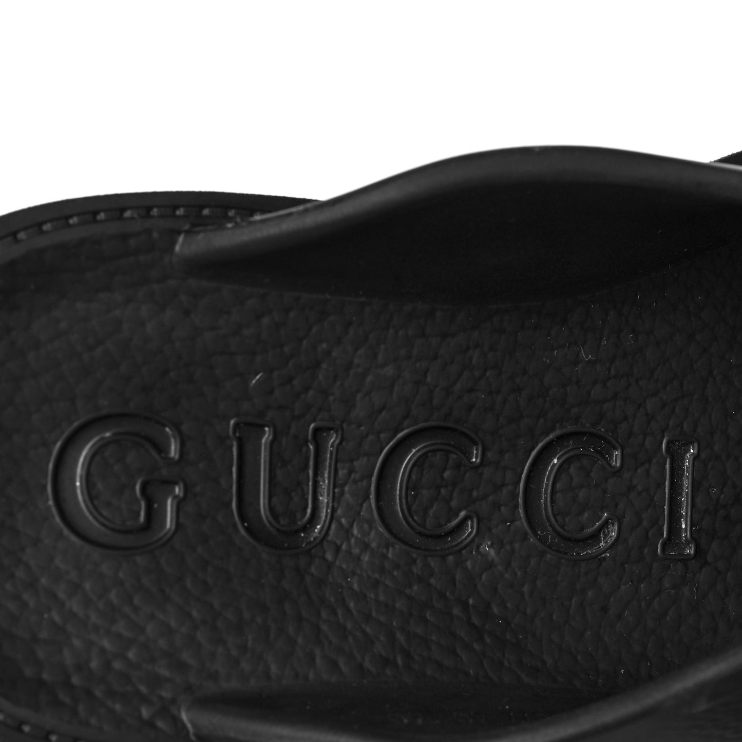 Rubber GG Monogram Perforated Elea Platform 55mm Lug Sole Sandals 40 Black