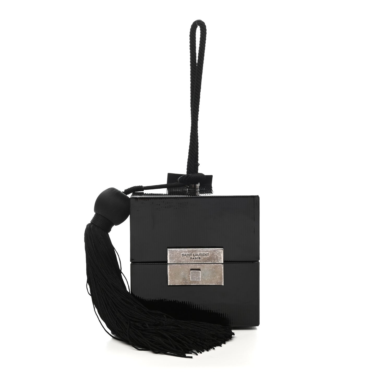 Patent Jerry Cube Box Clutch Black
