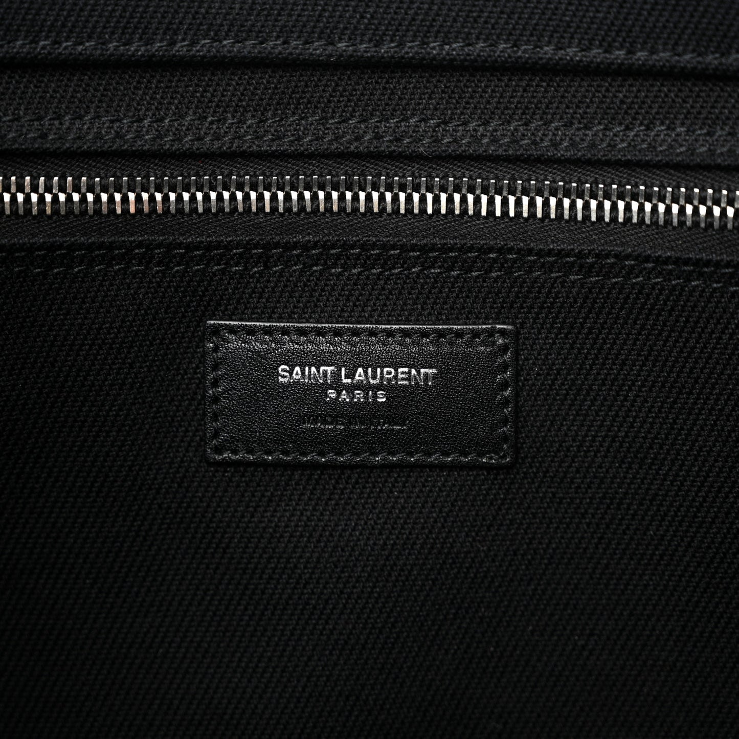 Linen Calfskin Rive Gauche Tote Black