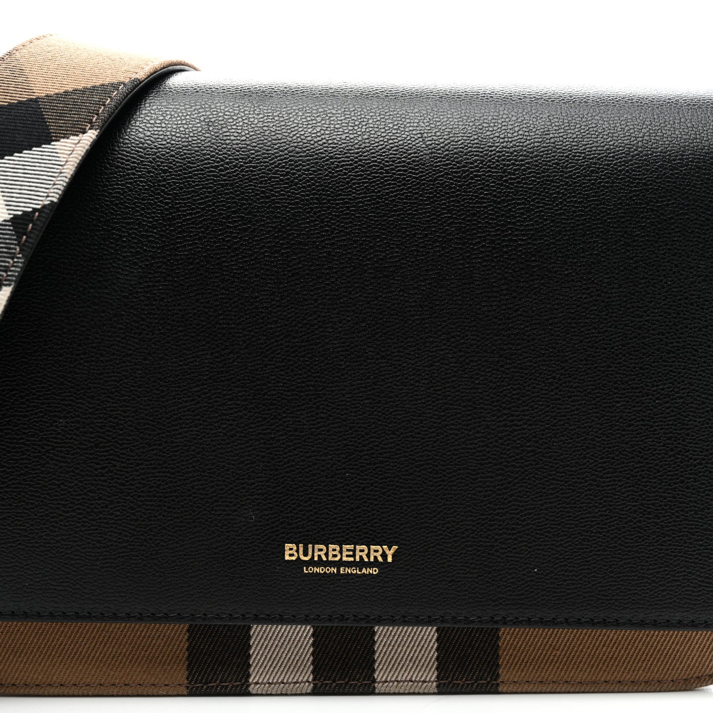 Derby Calfskin House Check Mackford Crossbody Bag Black