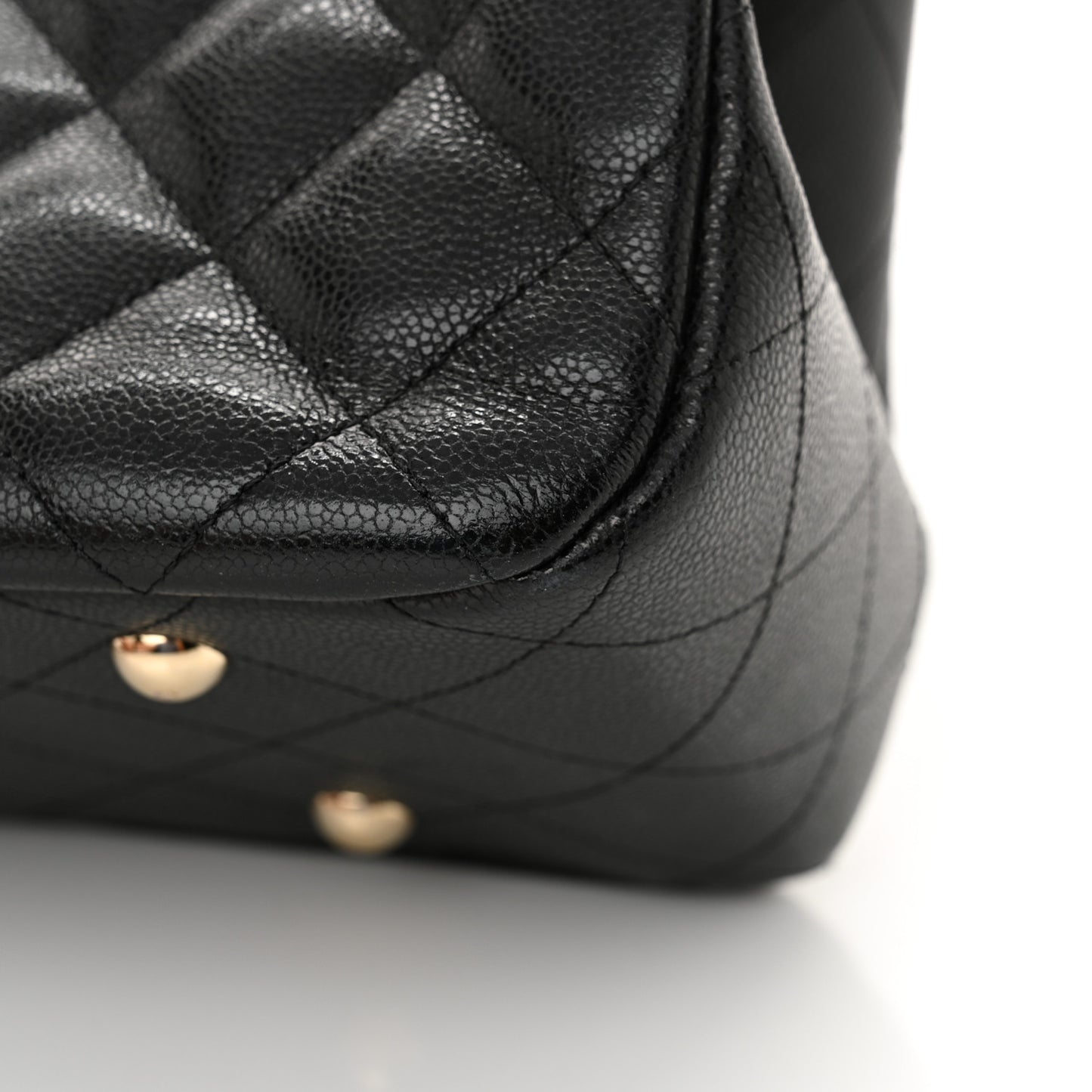 Caviar Quilted Large Shopping Tote Black