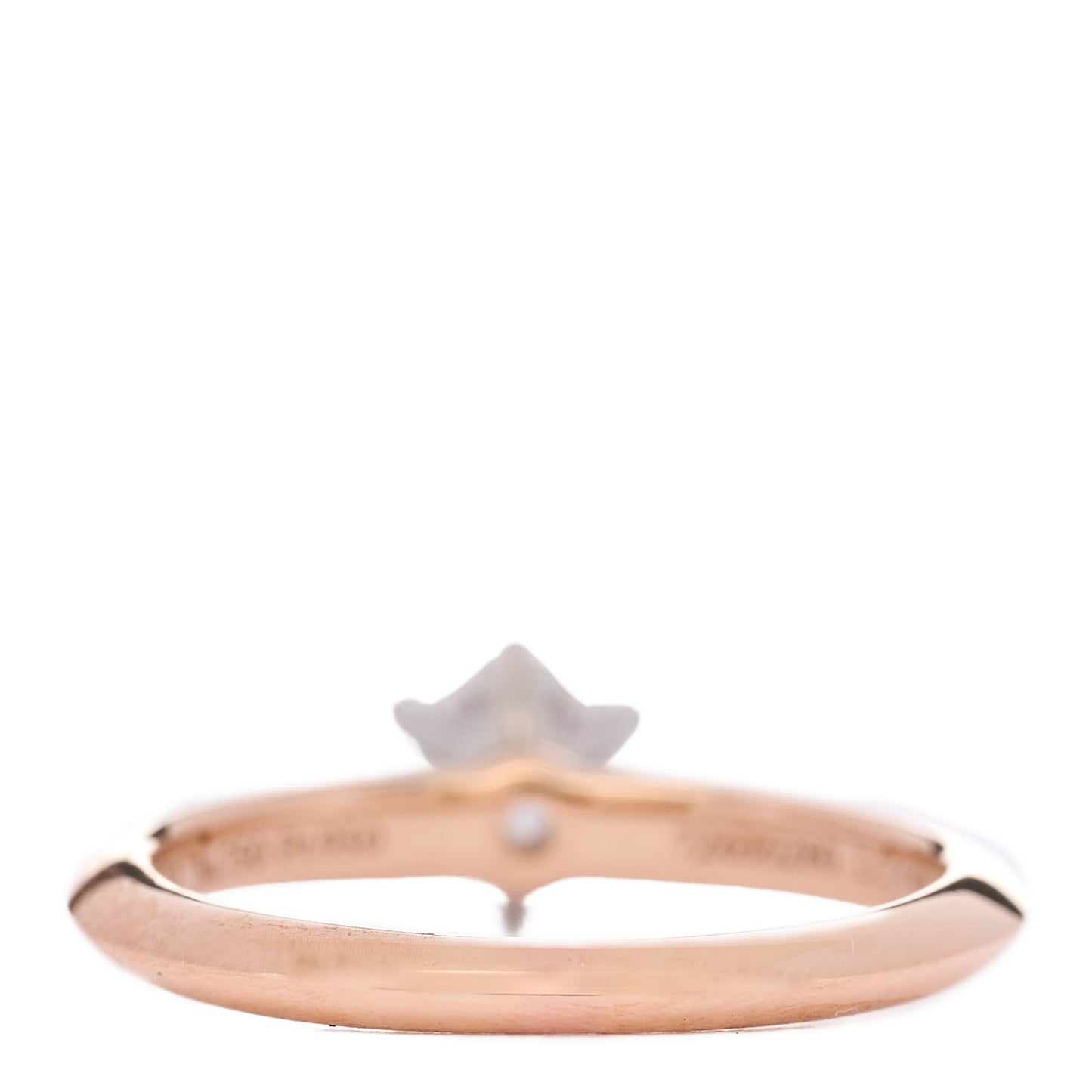 18K Rose Gold Platinum Diamond .44ct Solitaire Engagement Ring 45 3.25