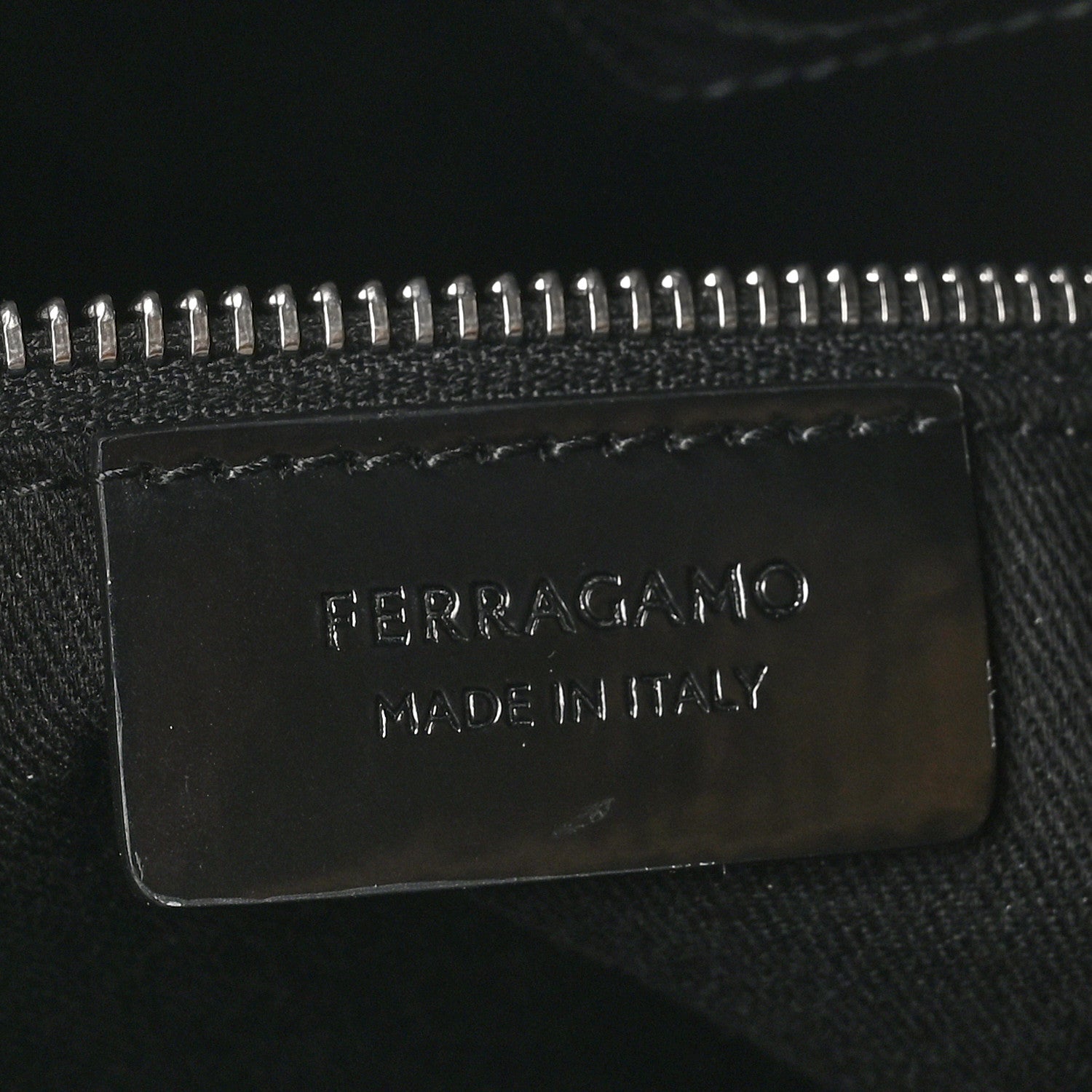 Salvatore Ferragamo Calfskin Cut Out Large Shoulder Bag Black Natural 6 of 11