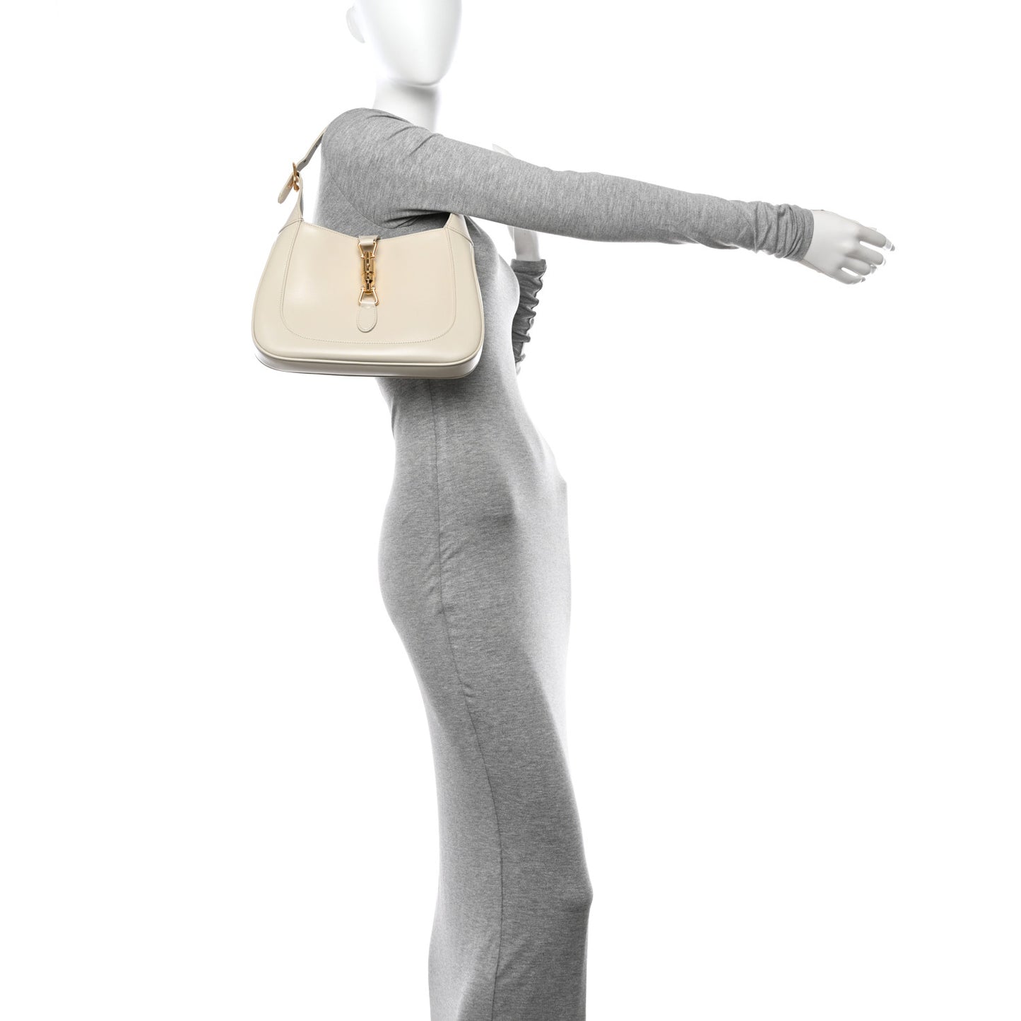 Boarded Dyana Lux Calfskin Small Jackie 1961 Hobo Mystic White