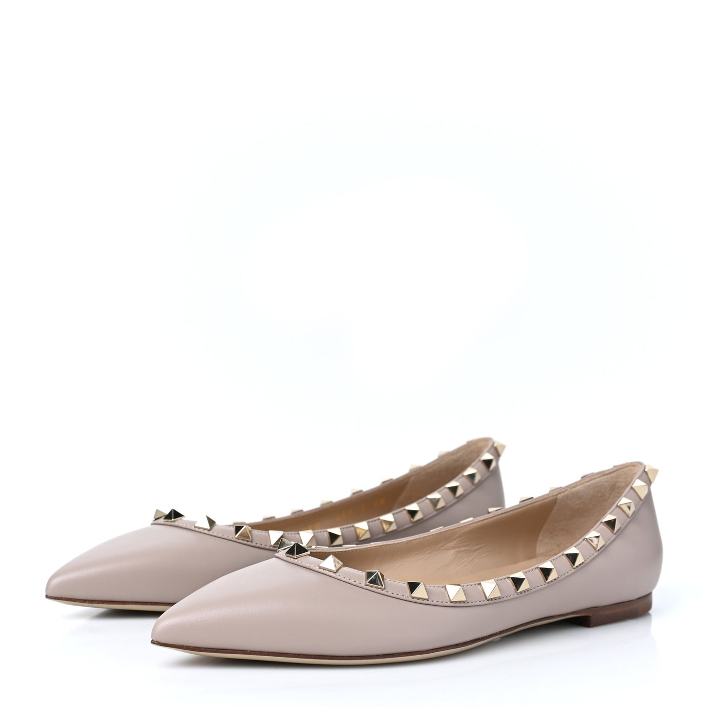 Nappa Rockstud Ballerina Flats 38 Poudre